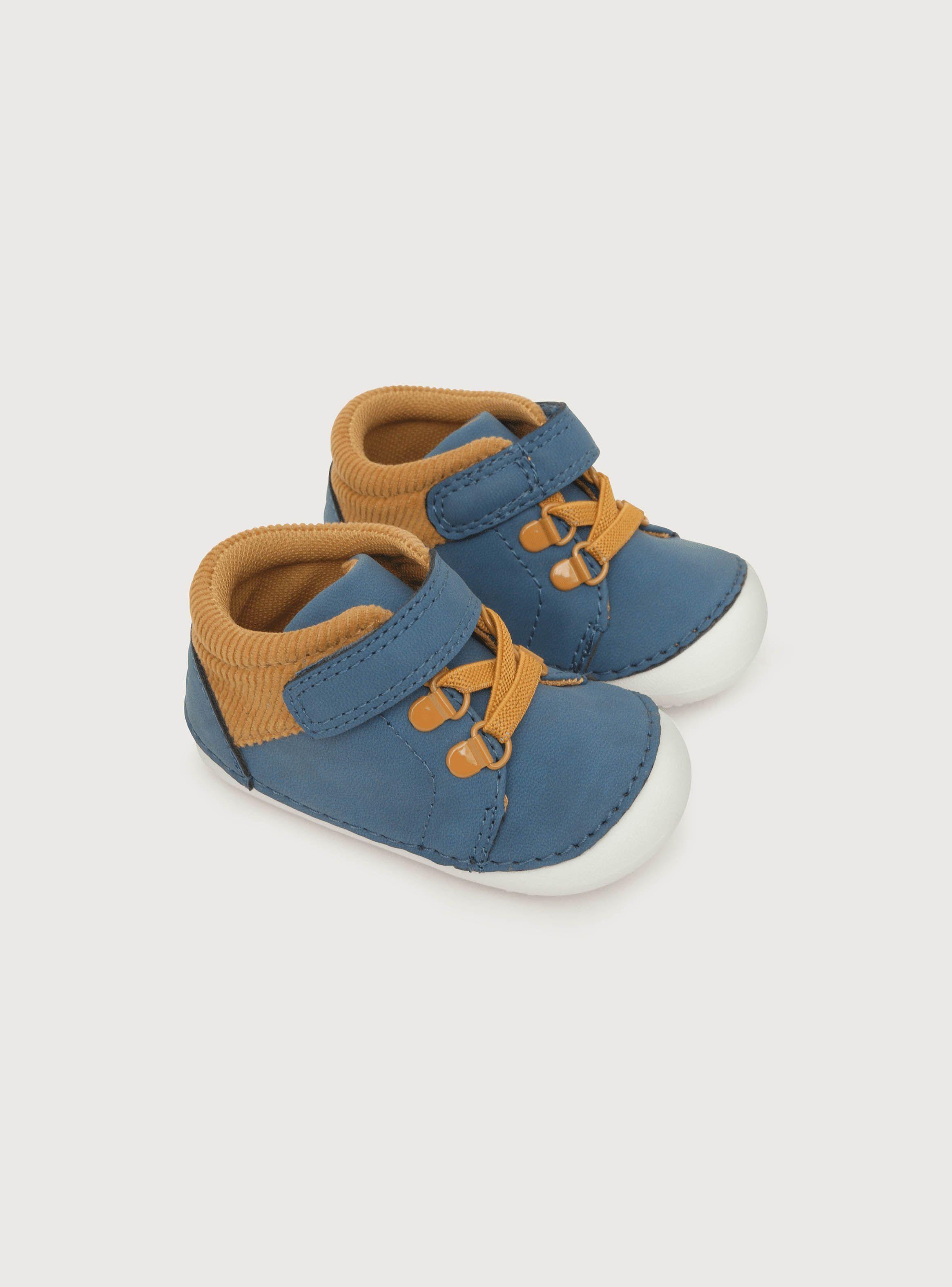 Botín de niño gateador velcro elastico Azul (17 a 19)-0