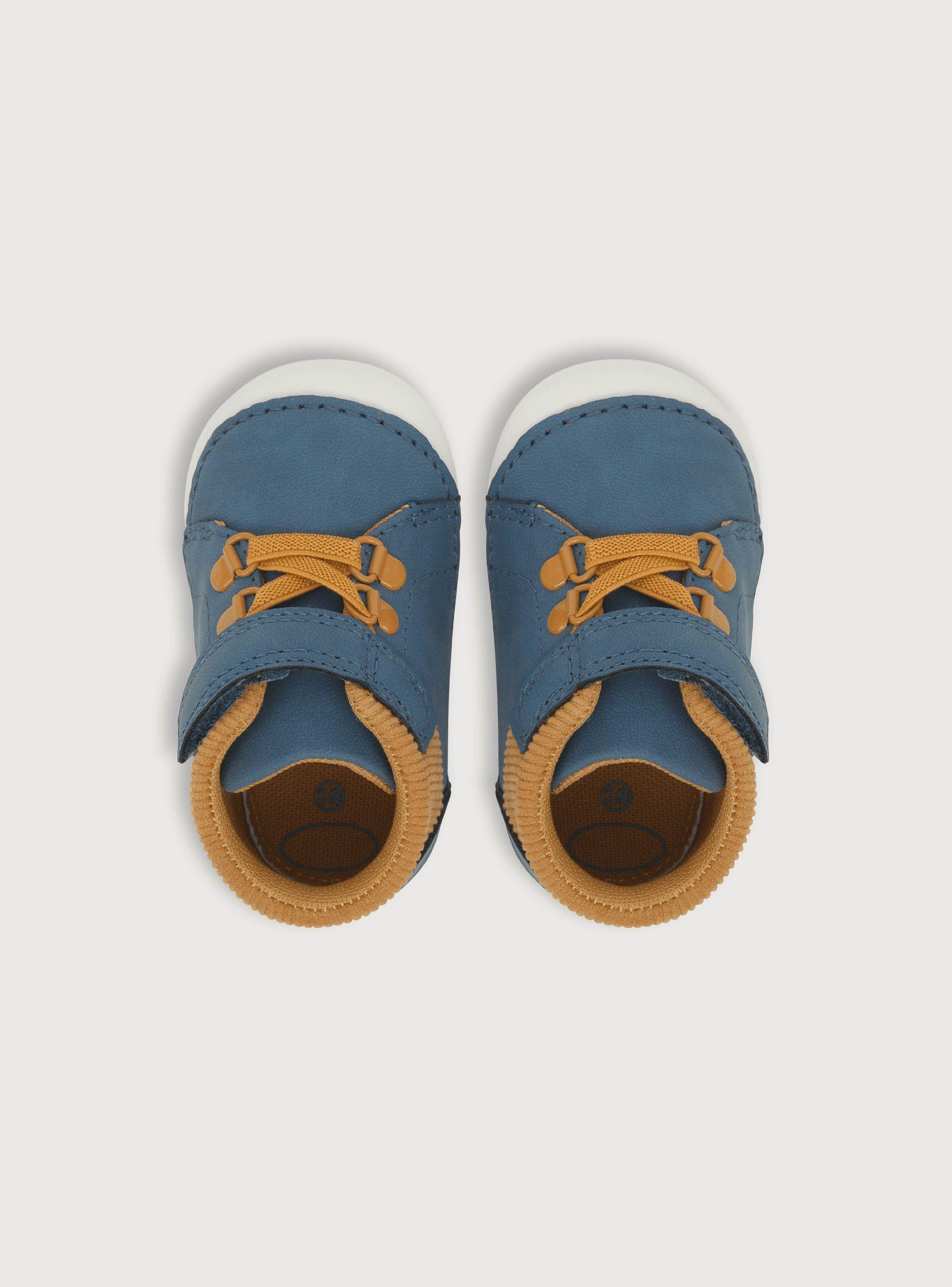 Botín de niño gateador velcro elastico Azul (17 a 19)-3