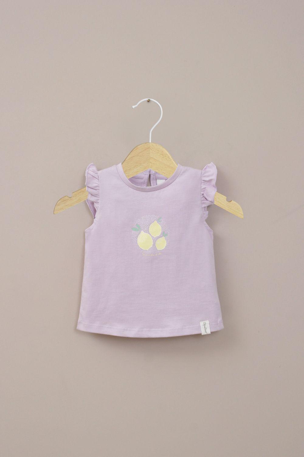 Polera manga corta lila de niña-0