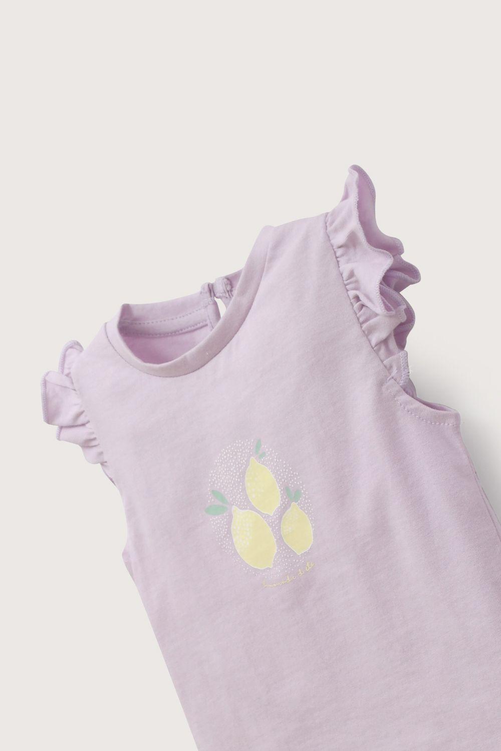 Polera manga corta lila de niña-3