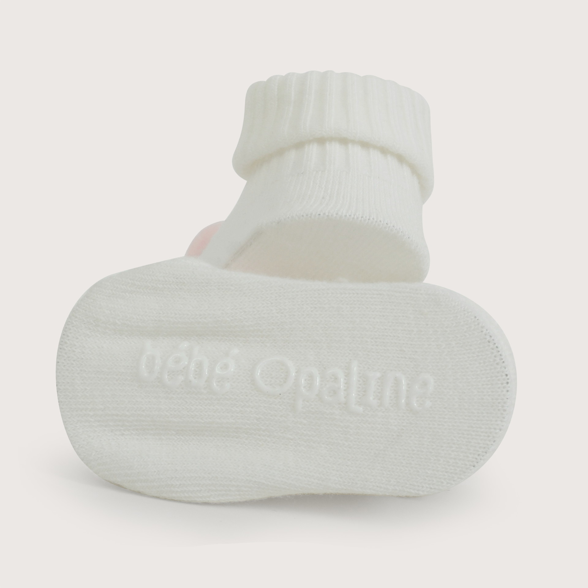 Calcetin sonajero rosado de bebe-2