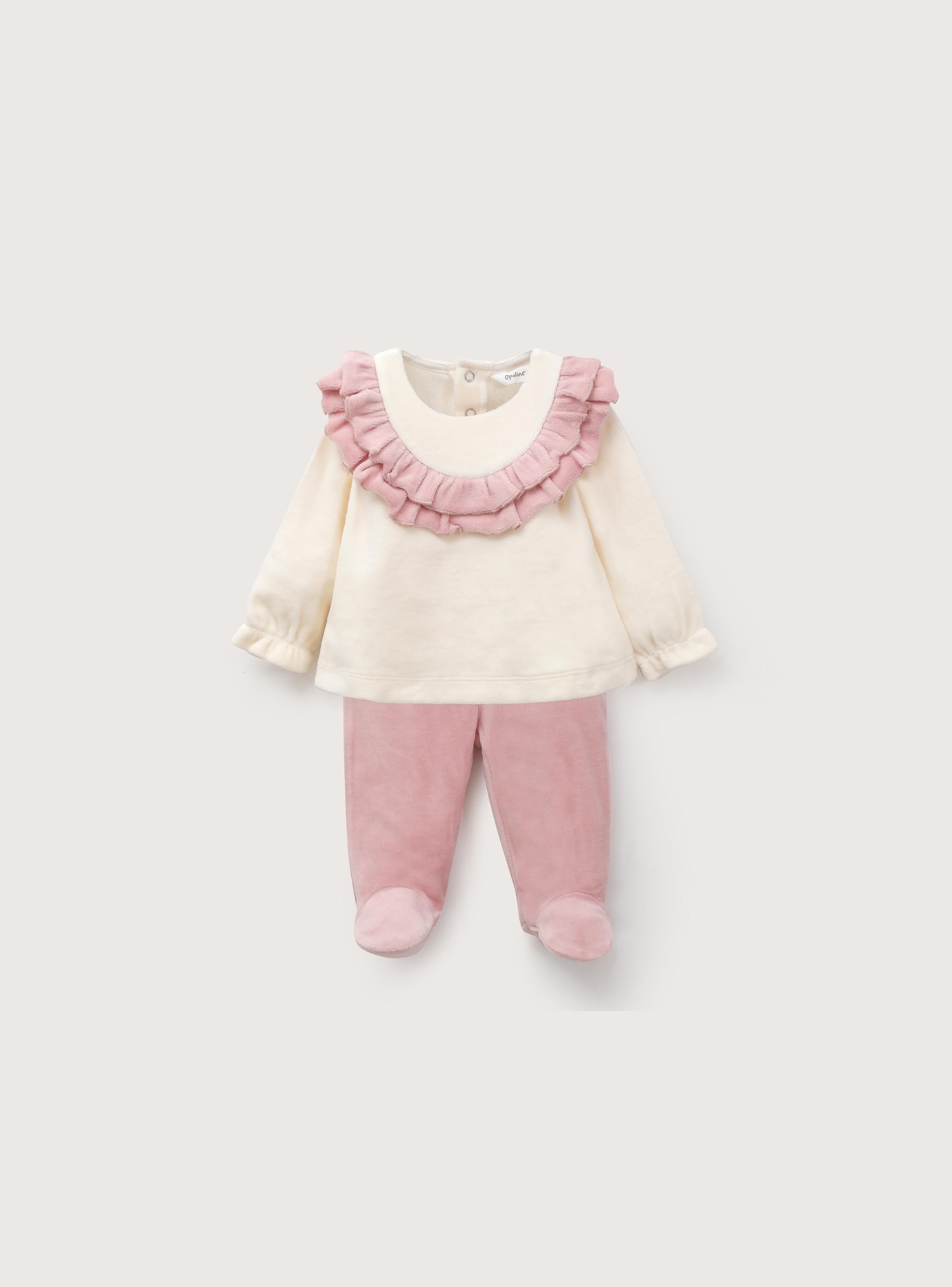 Conjunto Bebe Niña Rosa Viejo-0