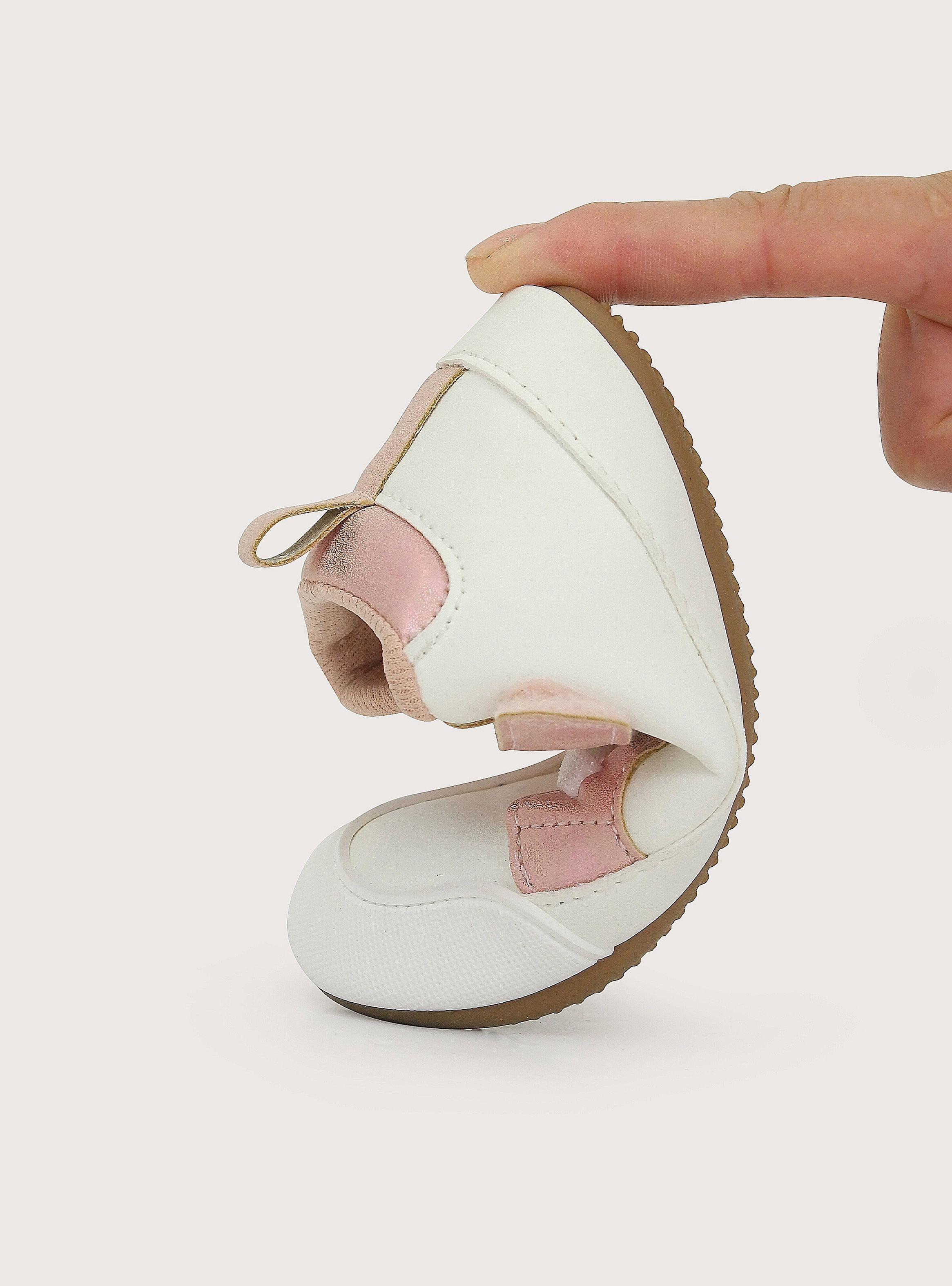 Zapatilla Casual Flex Blanca Rosada Niña-0