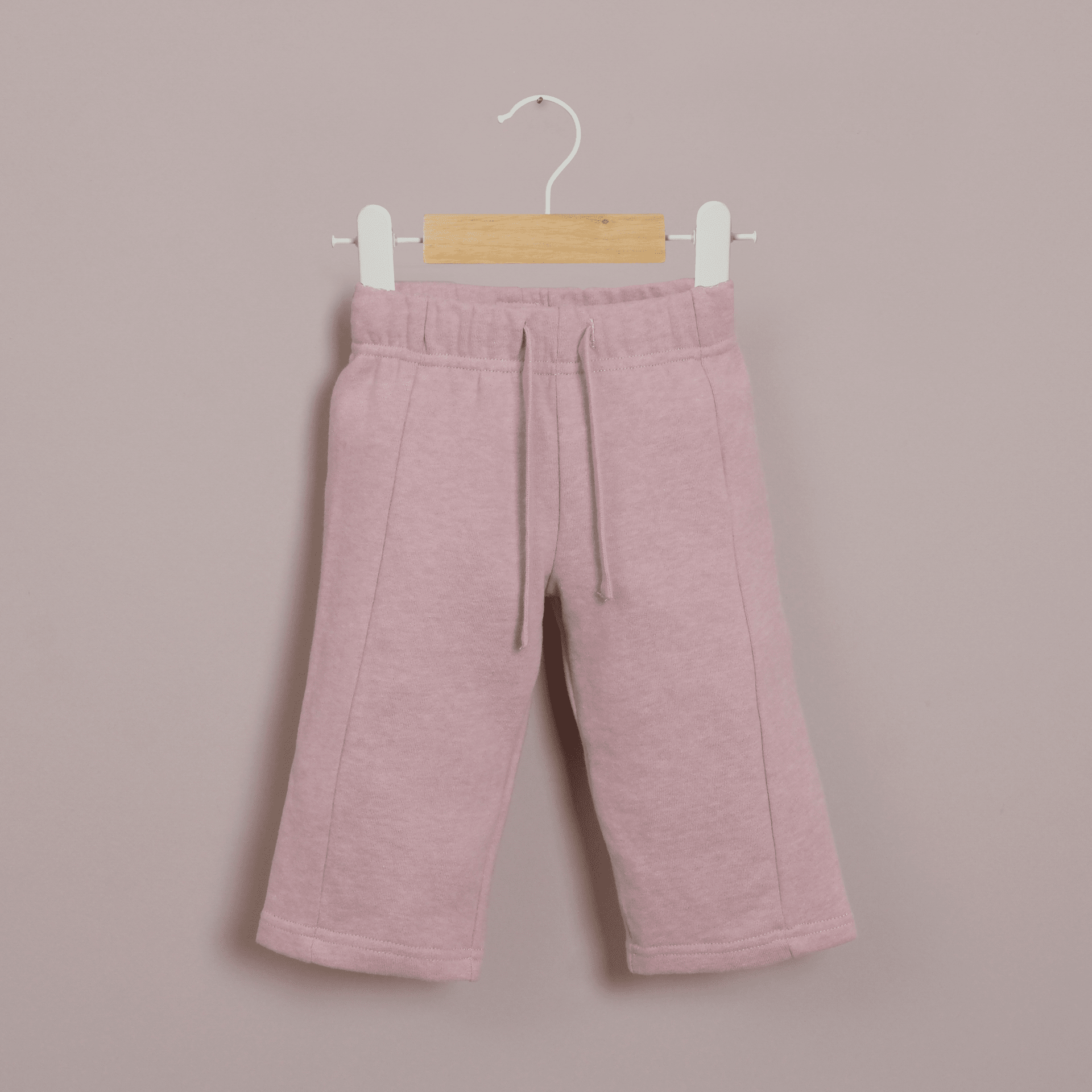 Pantalón de buzo rosado ancho de niña-0