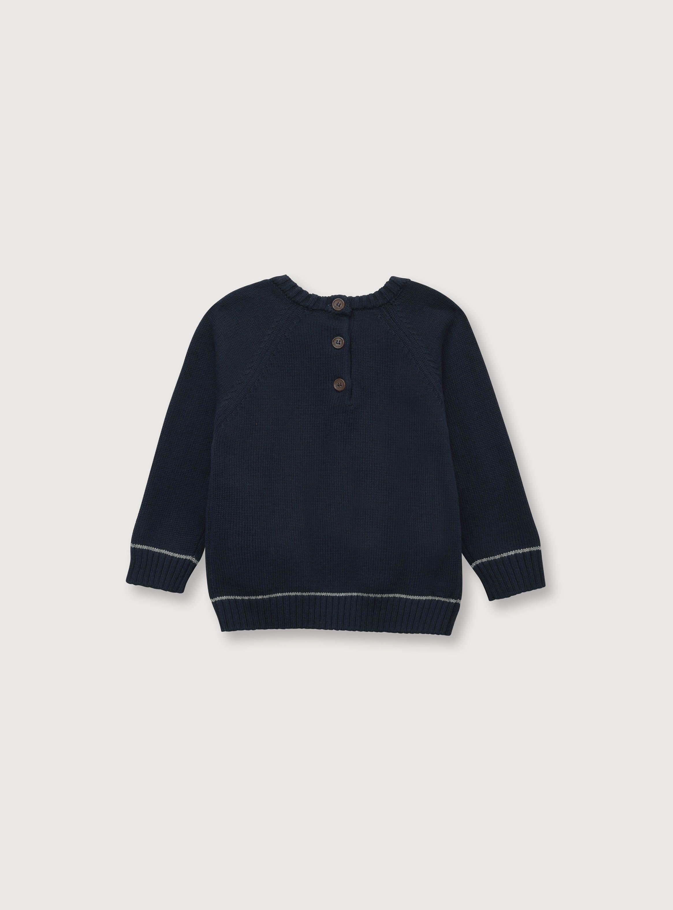 Sweater Niño Manga Raglan Azul (6M A 4A) Opaline-1