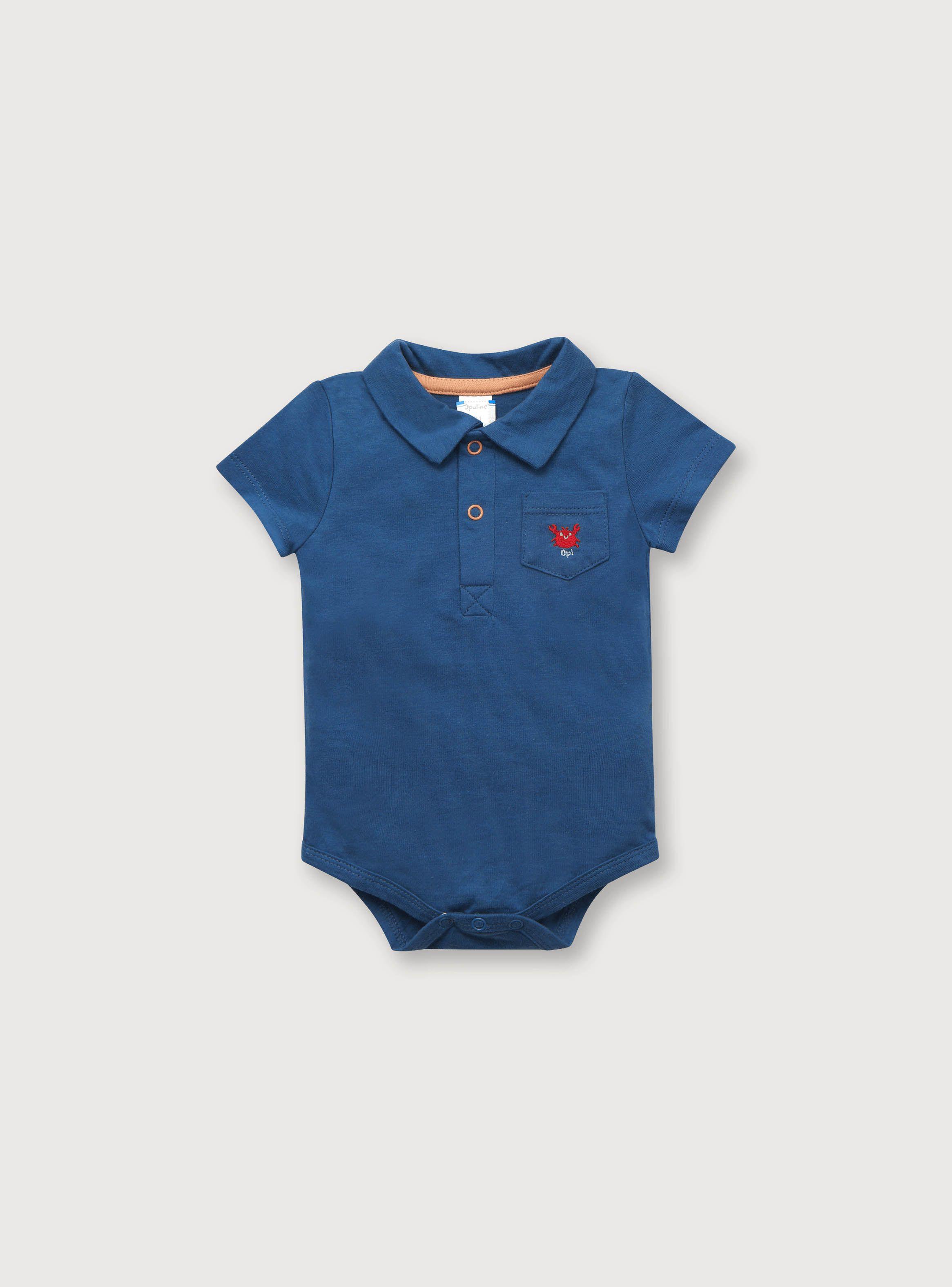 Body Niño Manga Corta Azul (Rn A 9 Meses) Opaline-0