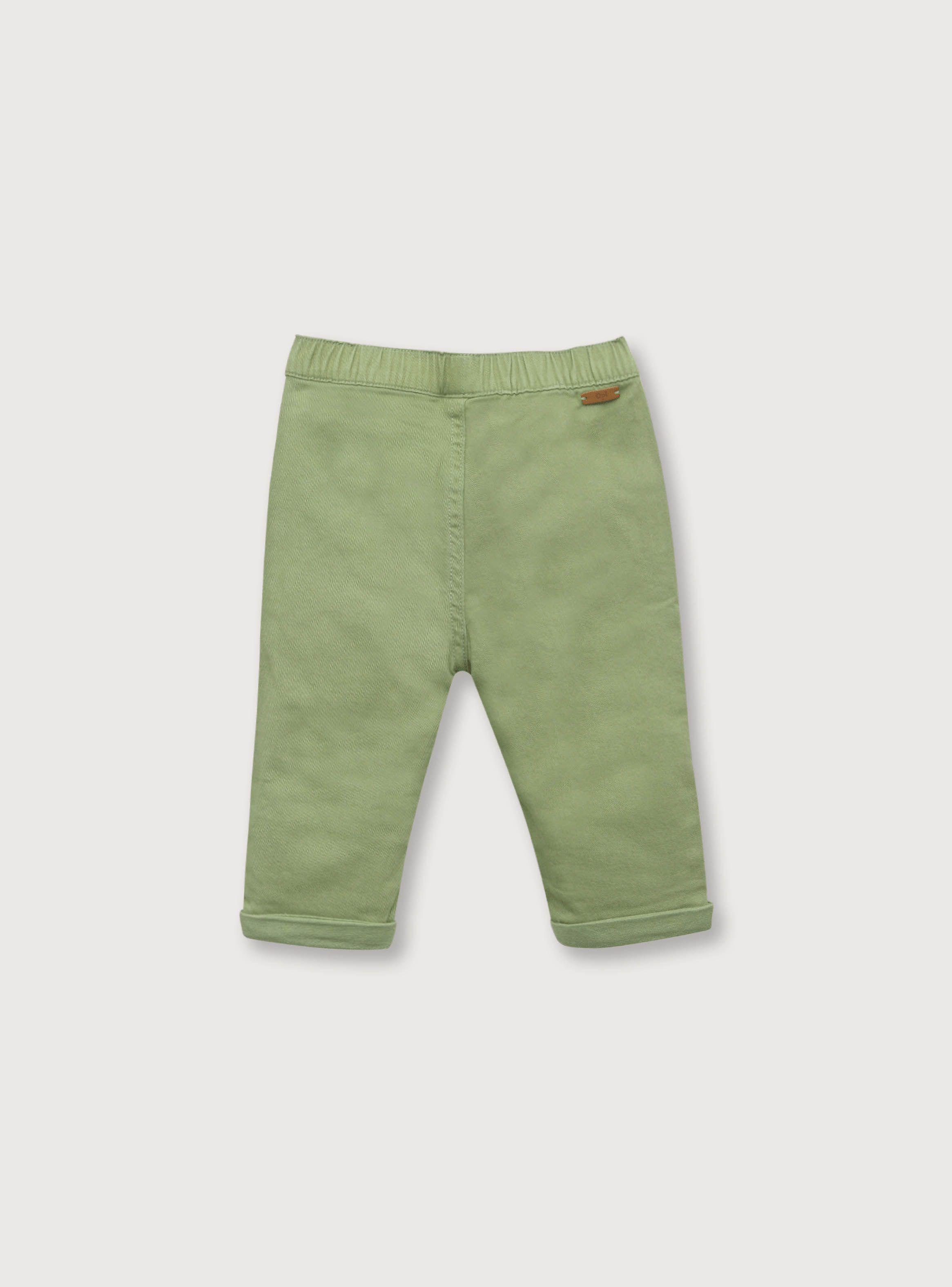 Pantalón de niño cintura elástica Verde (recién nacido a 9 meses)-1
