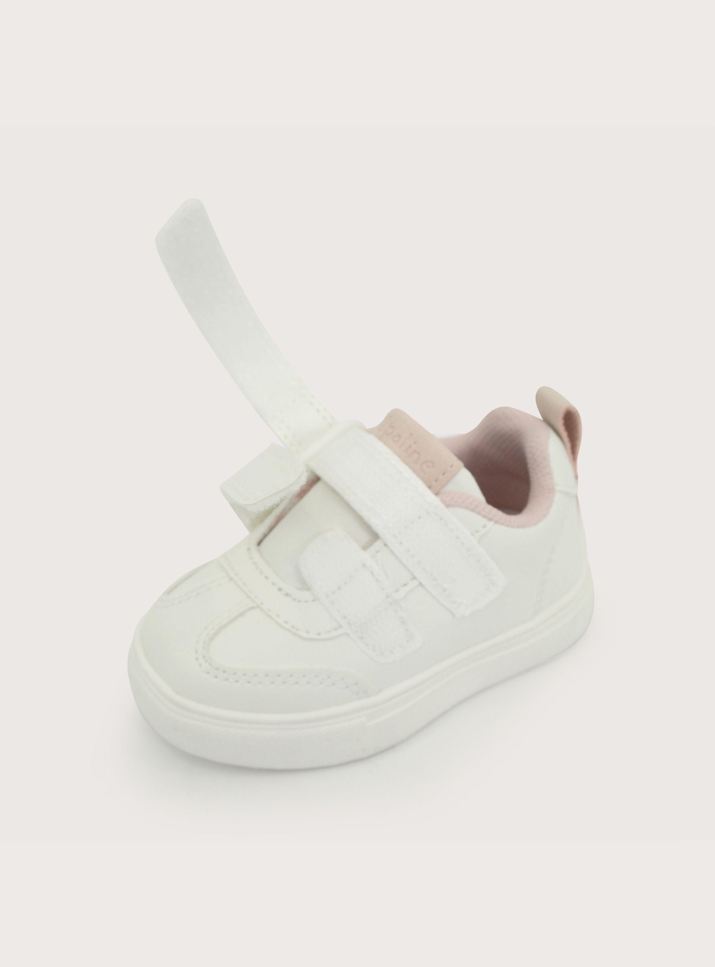 Zapatilla Primeros Pasos Niña Velcro Blanco-9