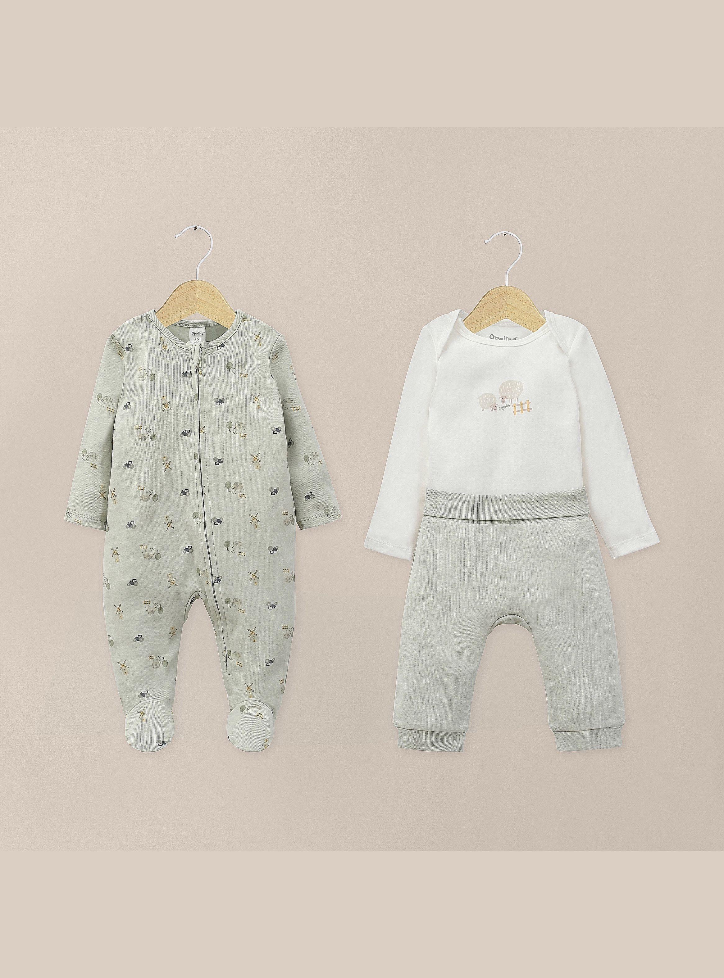 Conjunto Bebe Niño Menta-0