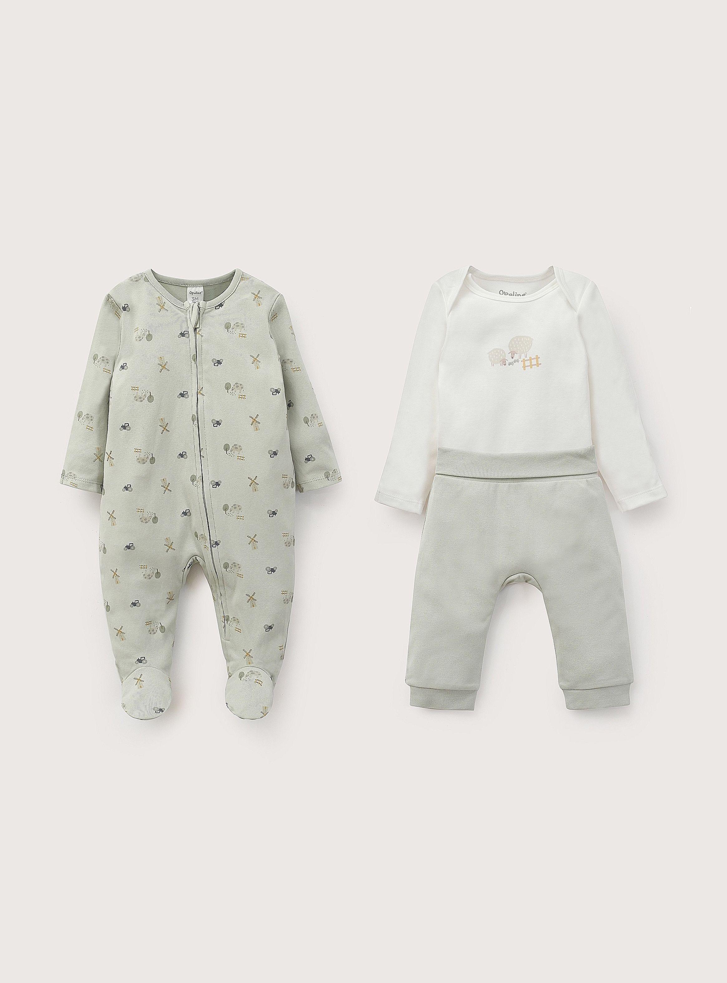 Conjunto Bebe Niño Menta-1