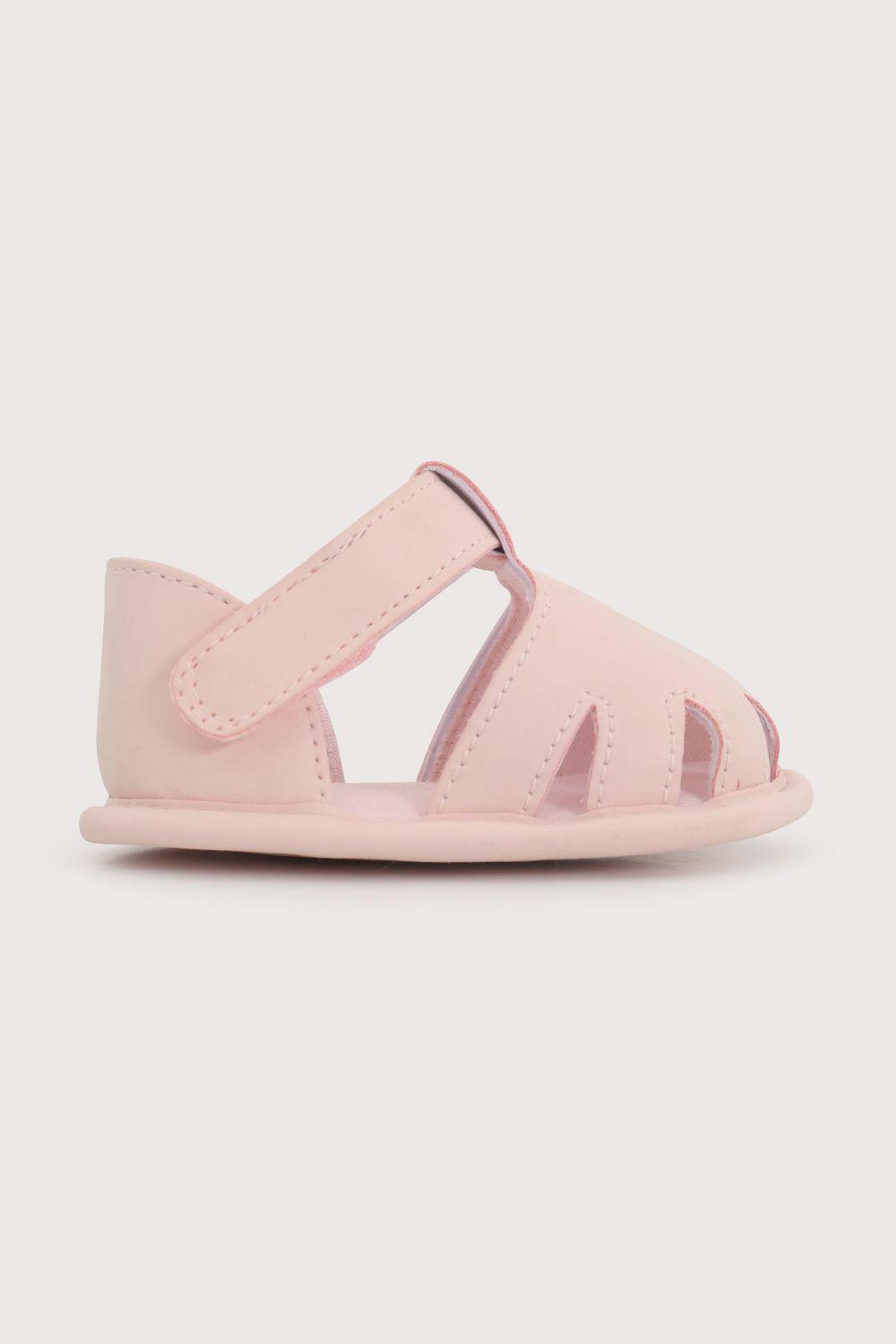 Sandalia bebé rosada de niña velcro-1