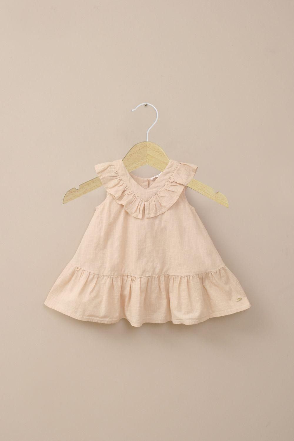 Vestido beige de niña-0