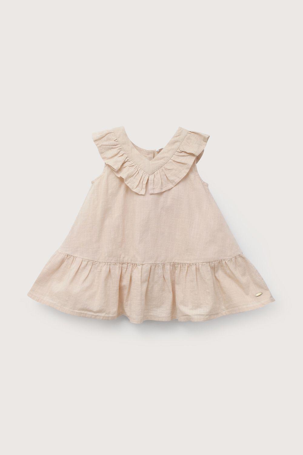 Vestido beige de niña-1