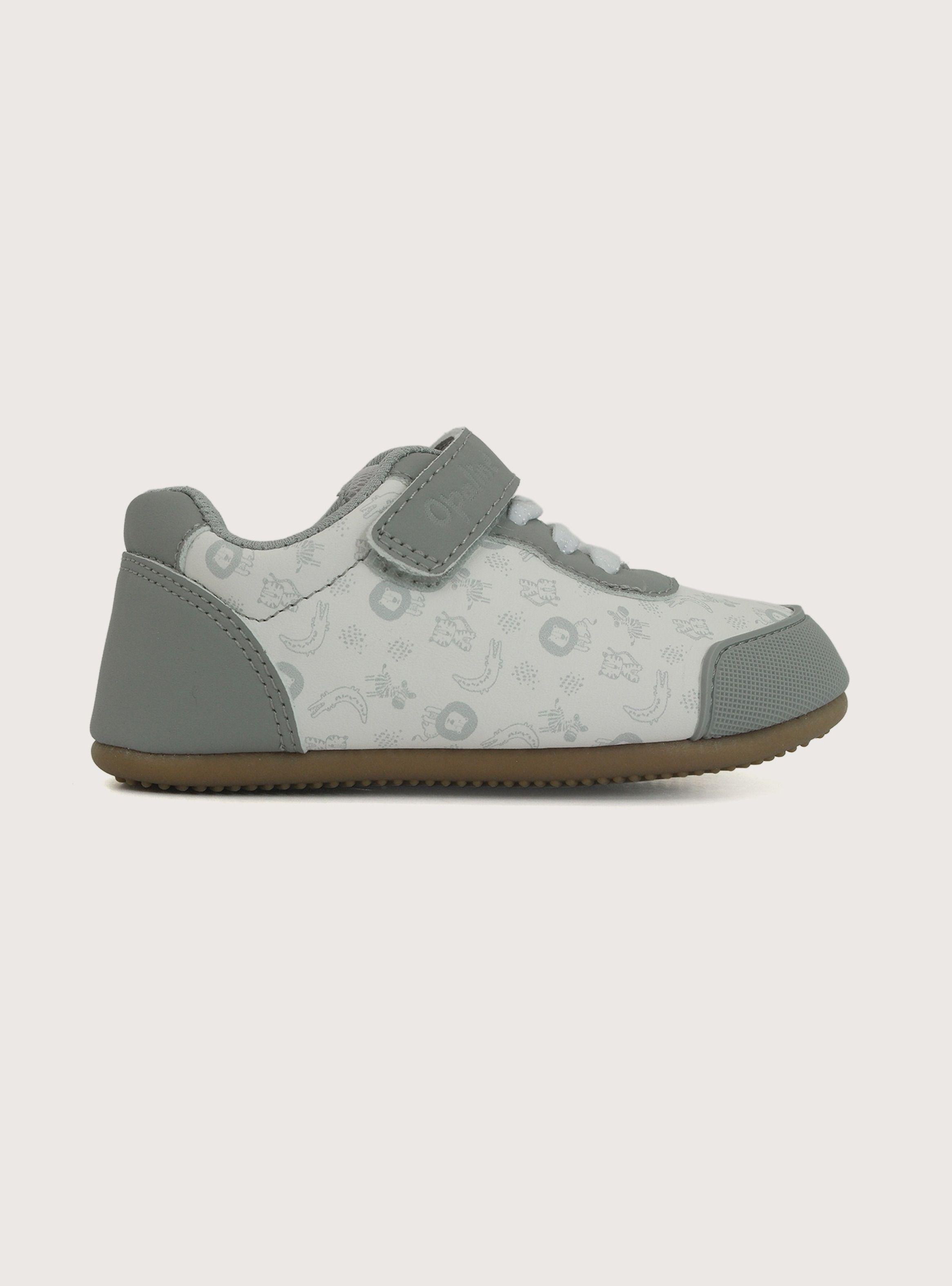 Zapatilla Suela Flexible Niño Gris Claro-1