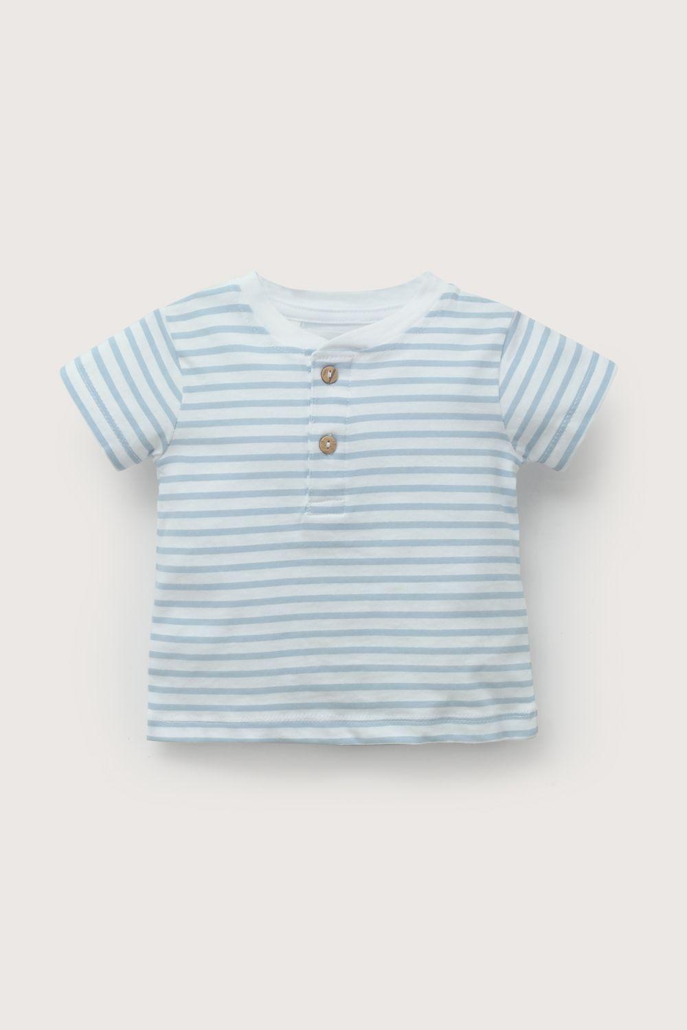 Polera manga corta blanca de bebé niño-1