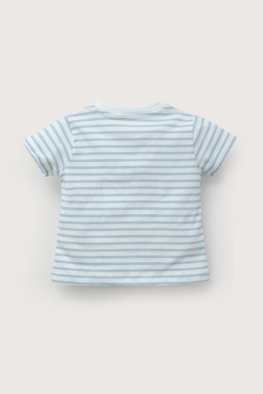 Polera manga corta blanca de bebé niño-2