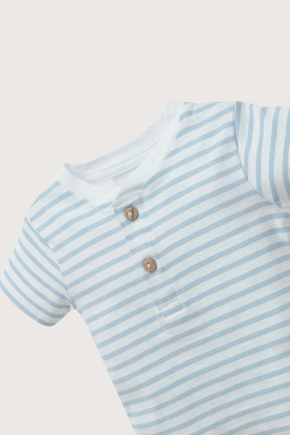 Polera manga corta blanca de bebé niño-3