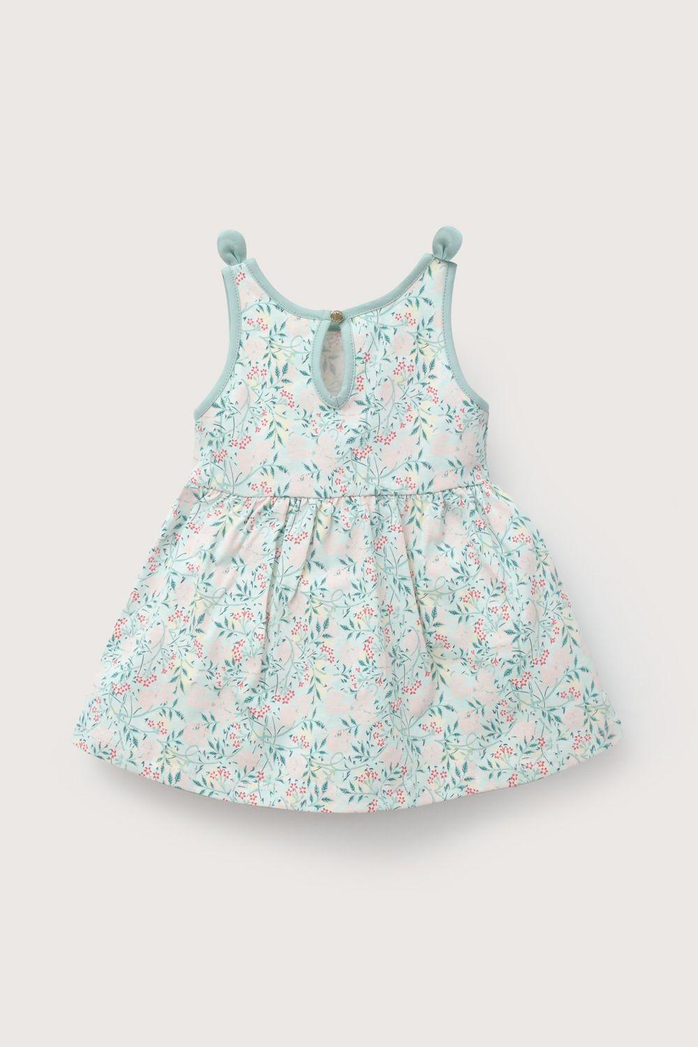 Vestido verde estampado de niña-2