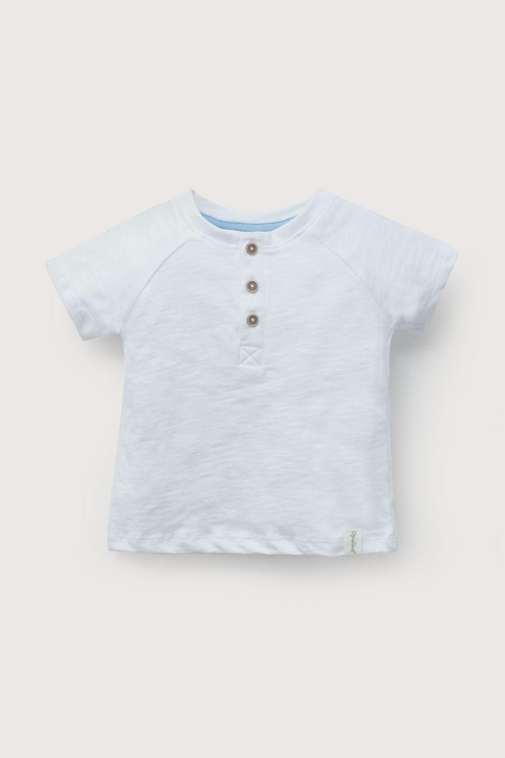 Polera manga corta blanca de niño-1