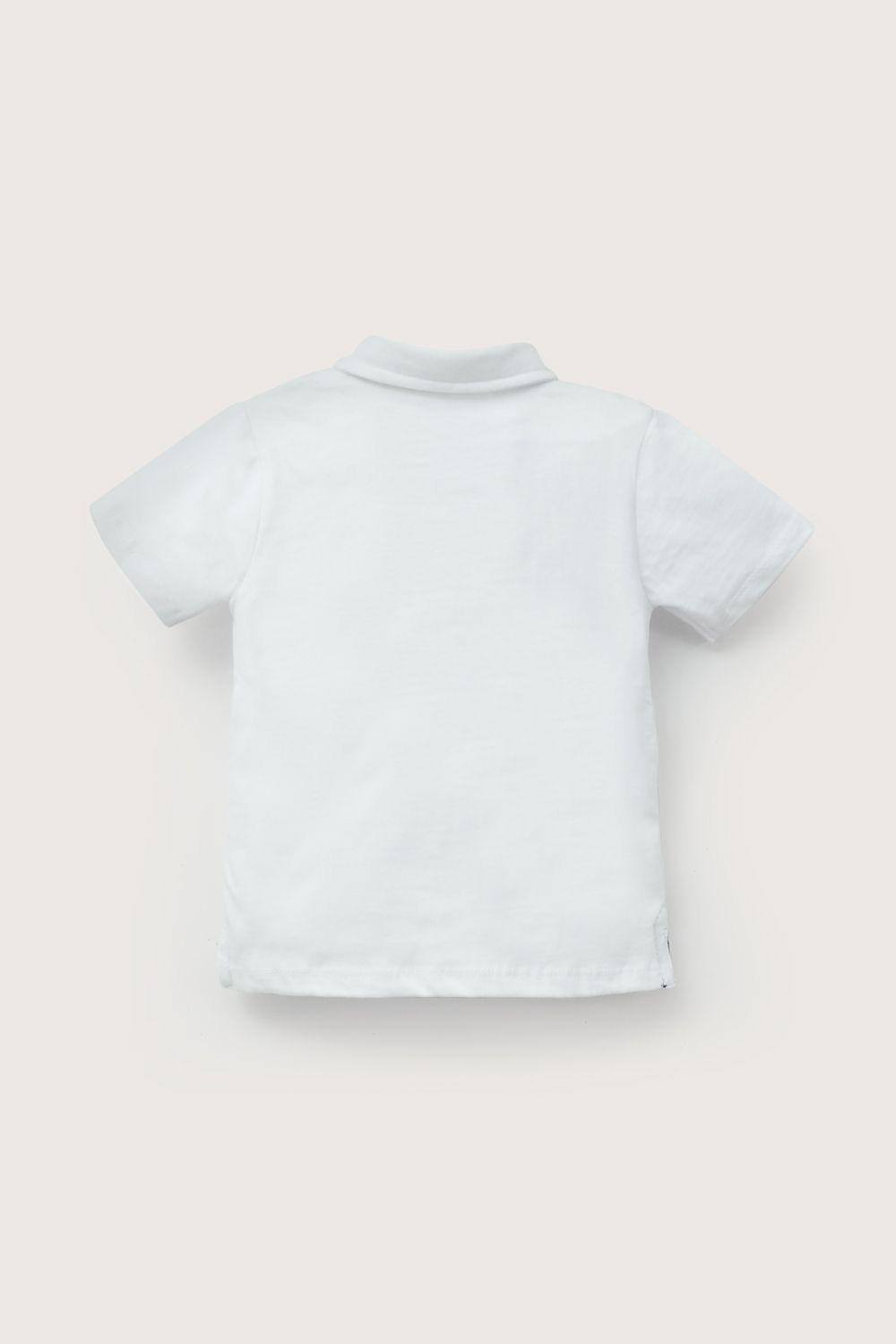 Polera con cuello camisero blanca de niño-2