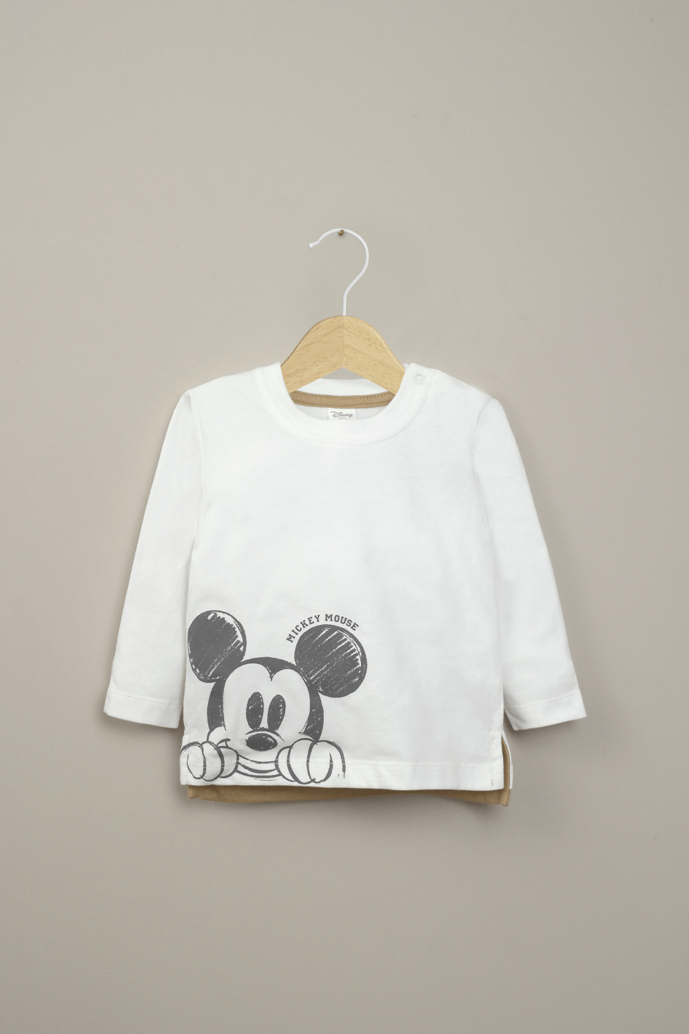 Polera manga larga blanca disney de niño-0
