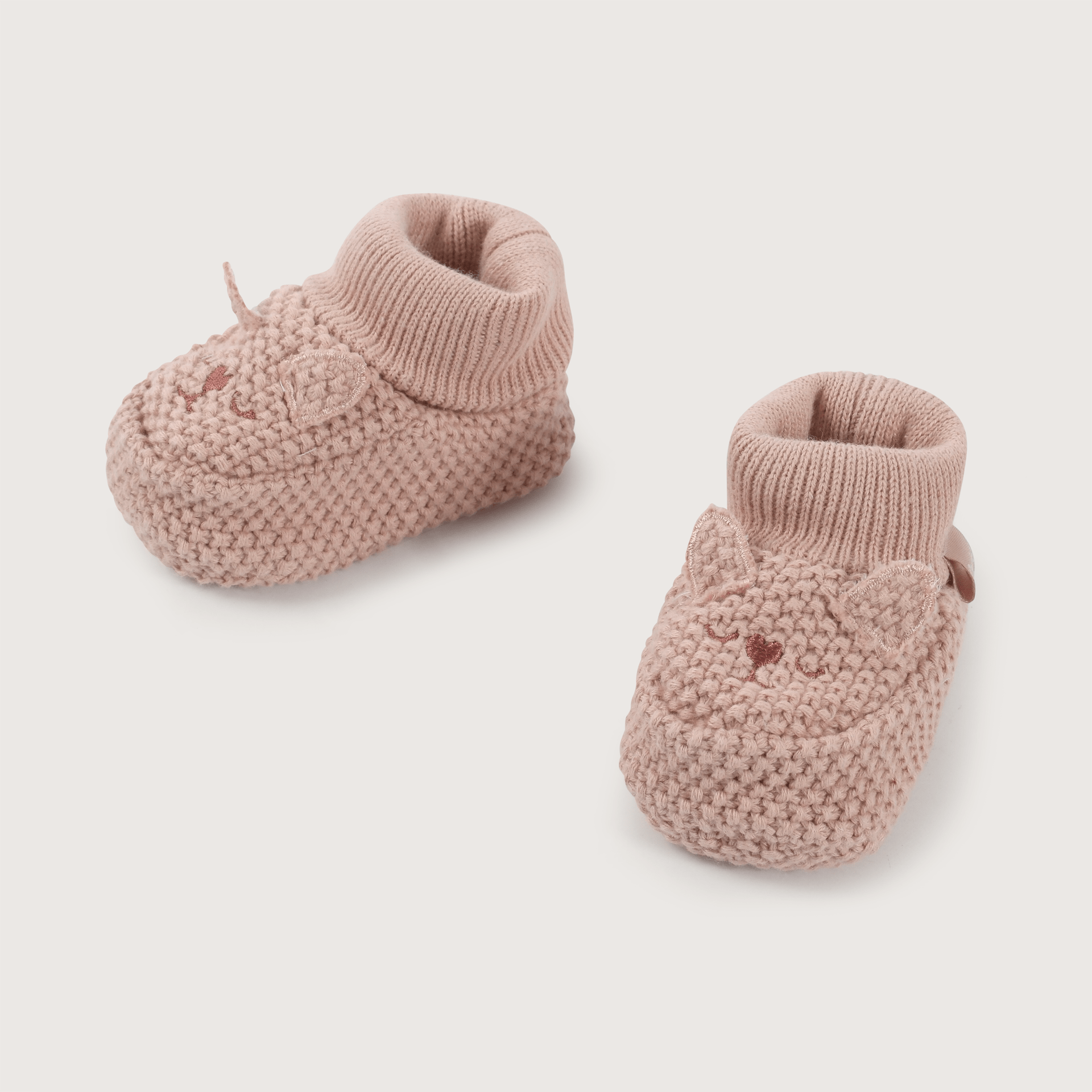 Pantufla bebé tejida beige unisex-3