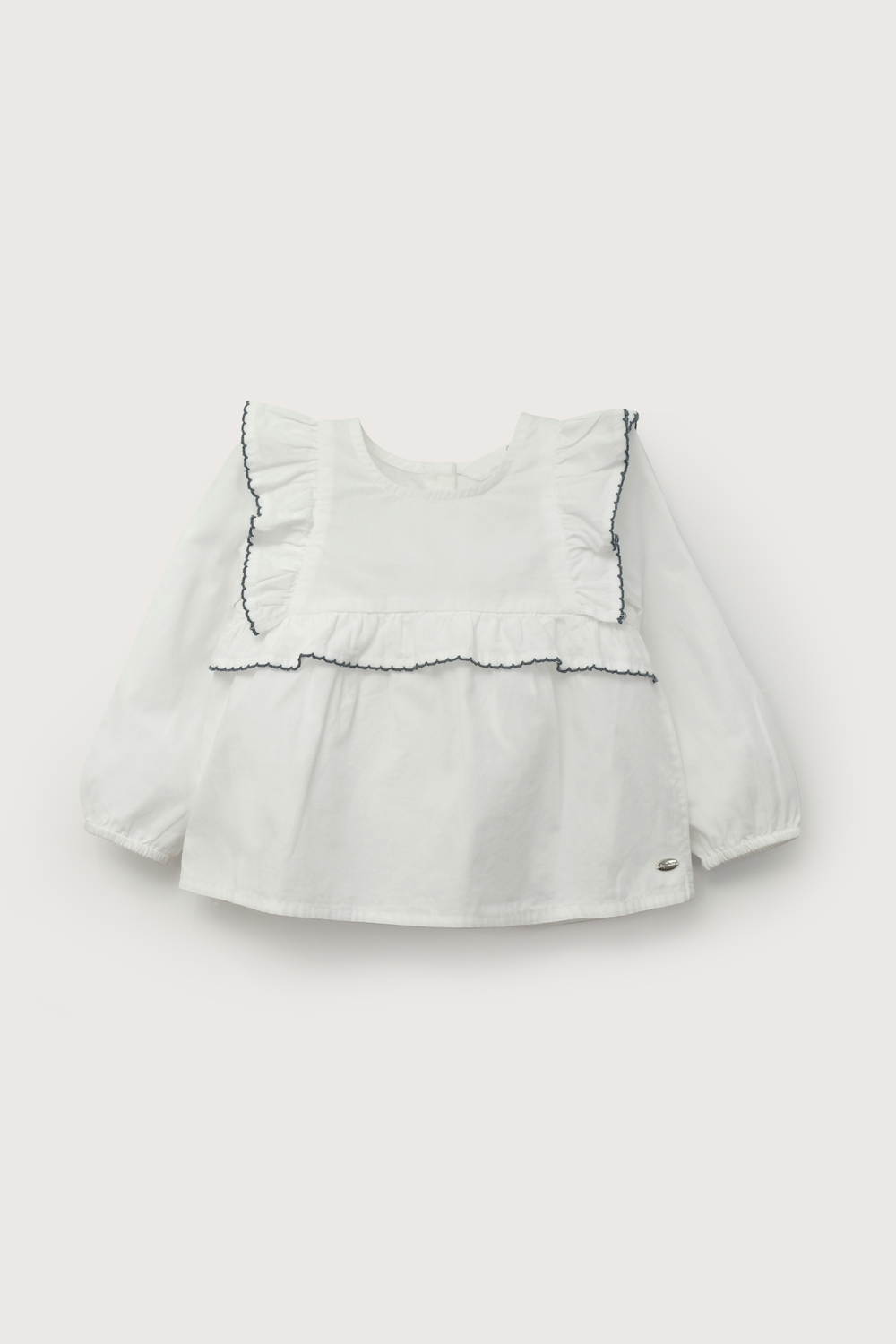 Blusa manga larga blanca de niña-1