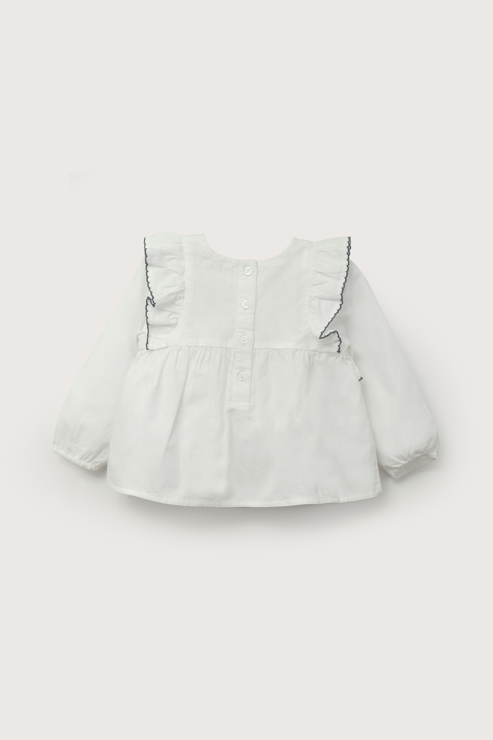 Blusa manga larga blanca de niña-2