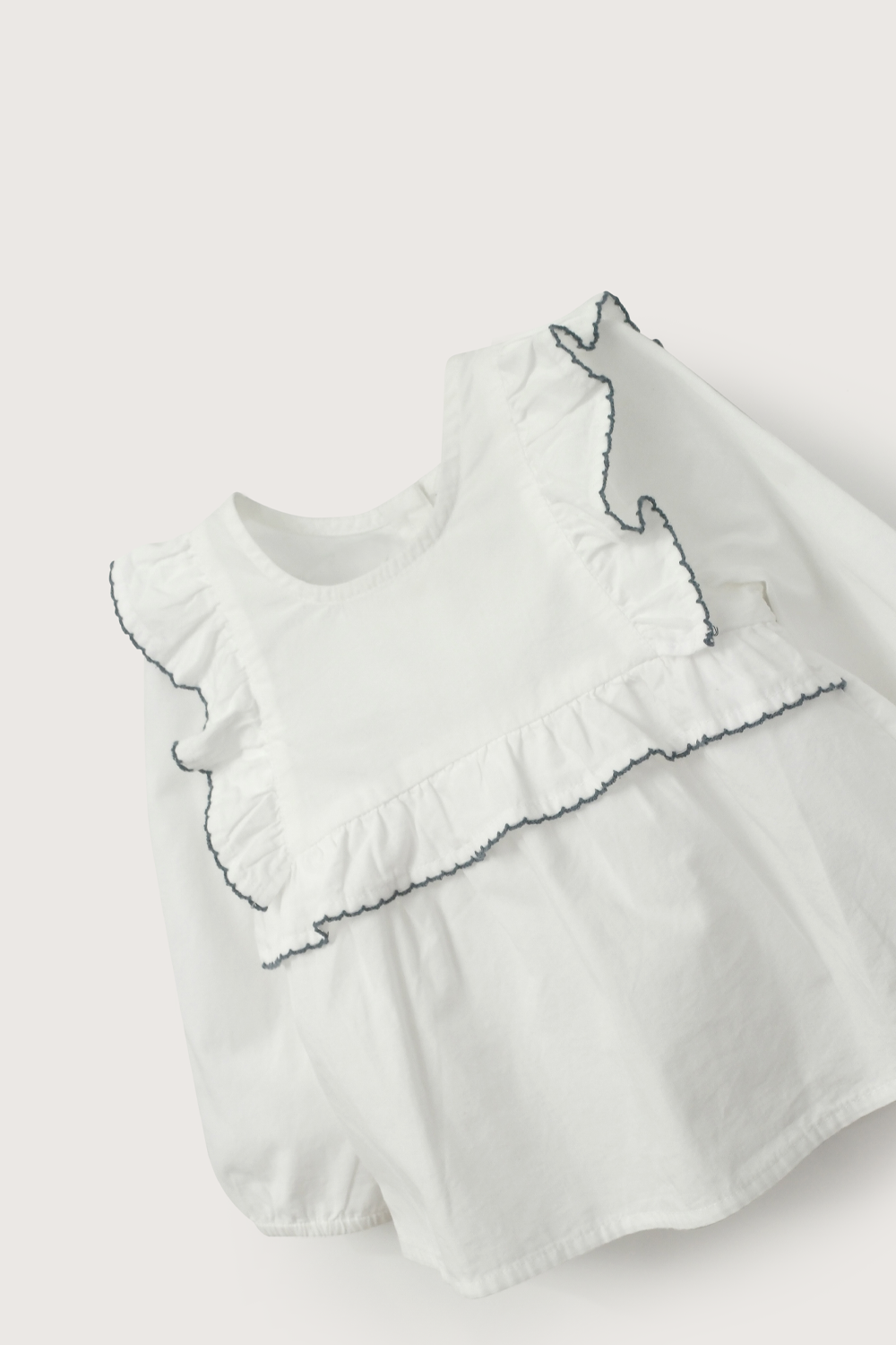 Blusa manga larga blanca de niña-3