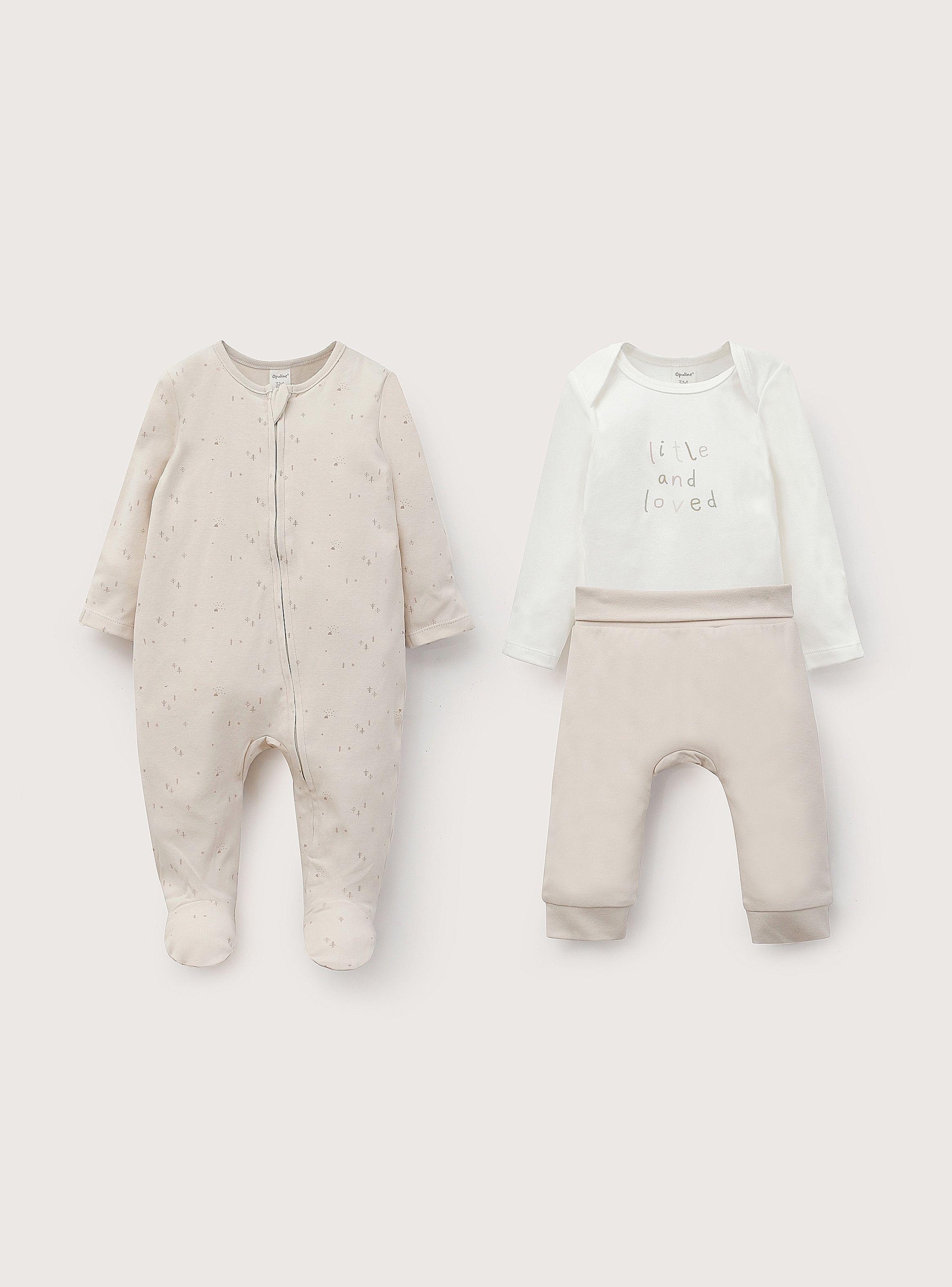 Conjunto 3 Piezas Bebe Unisex Crema-1
