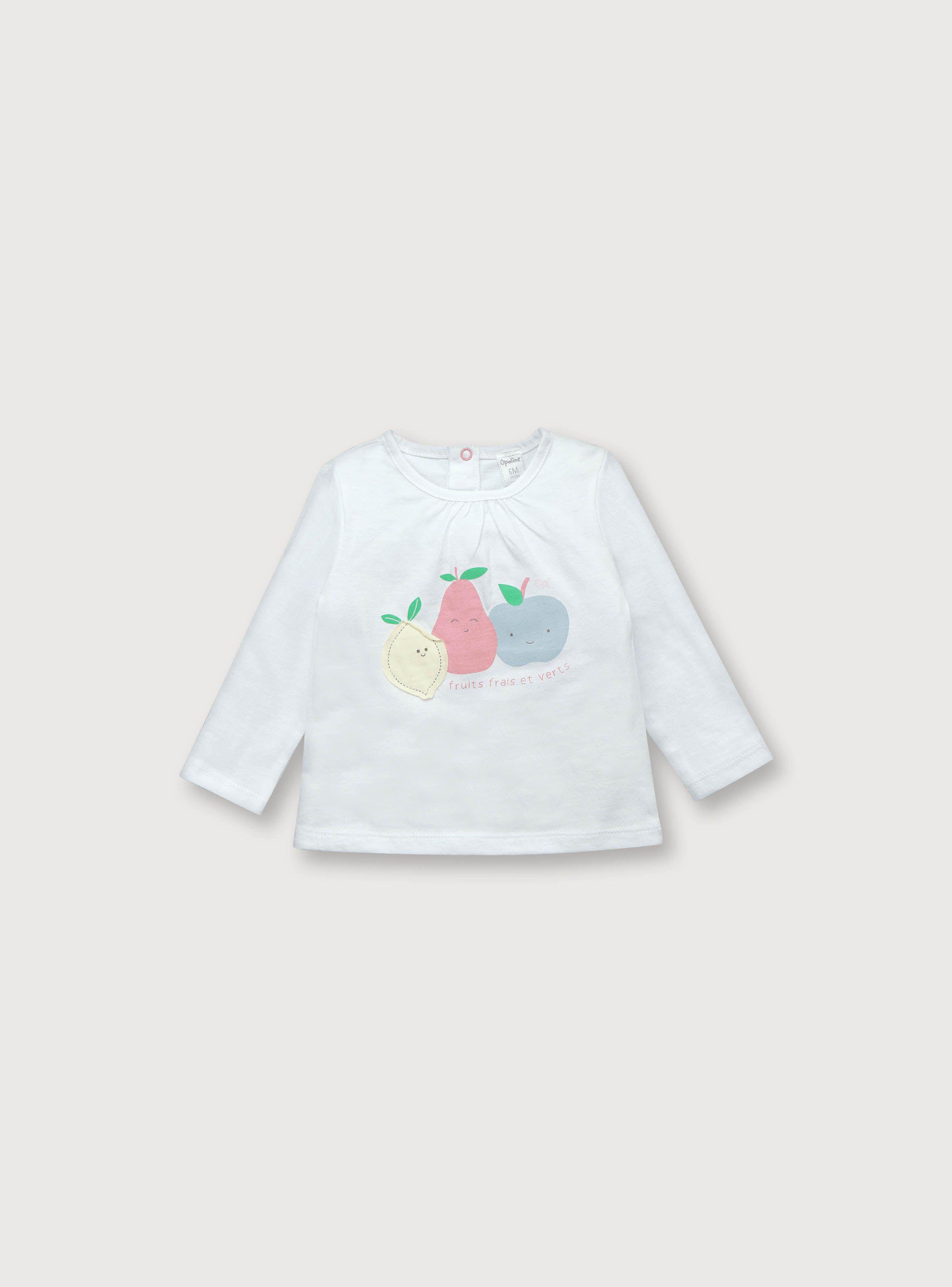 Polera Niña Frutas Blanco (Rn A 9 Meses) Opaline-0