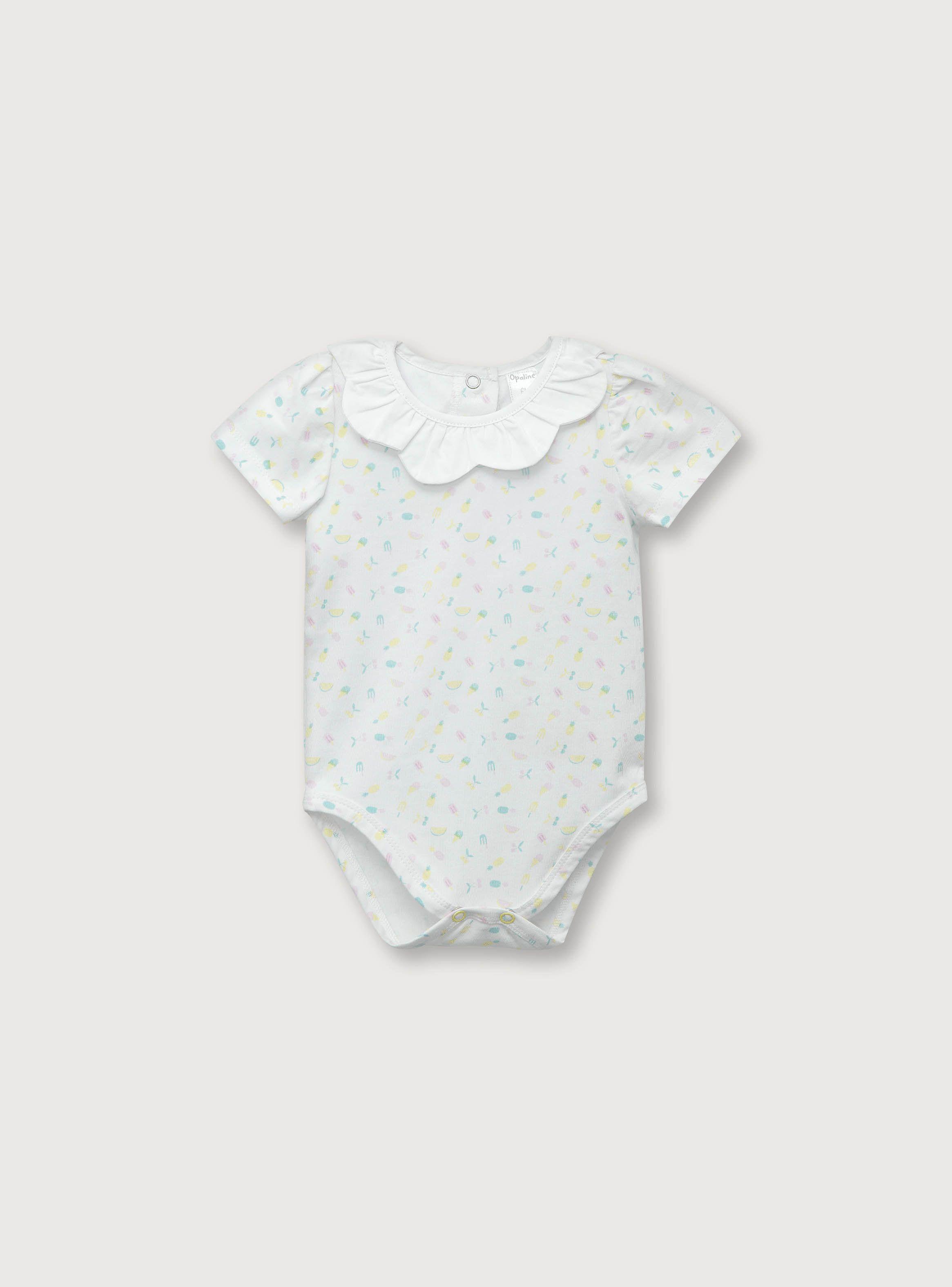 Body de niña manga corta Blanco (recién nacido a 9 meses)-0