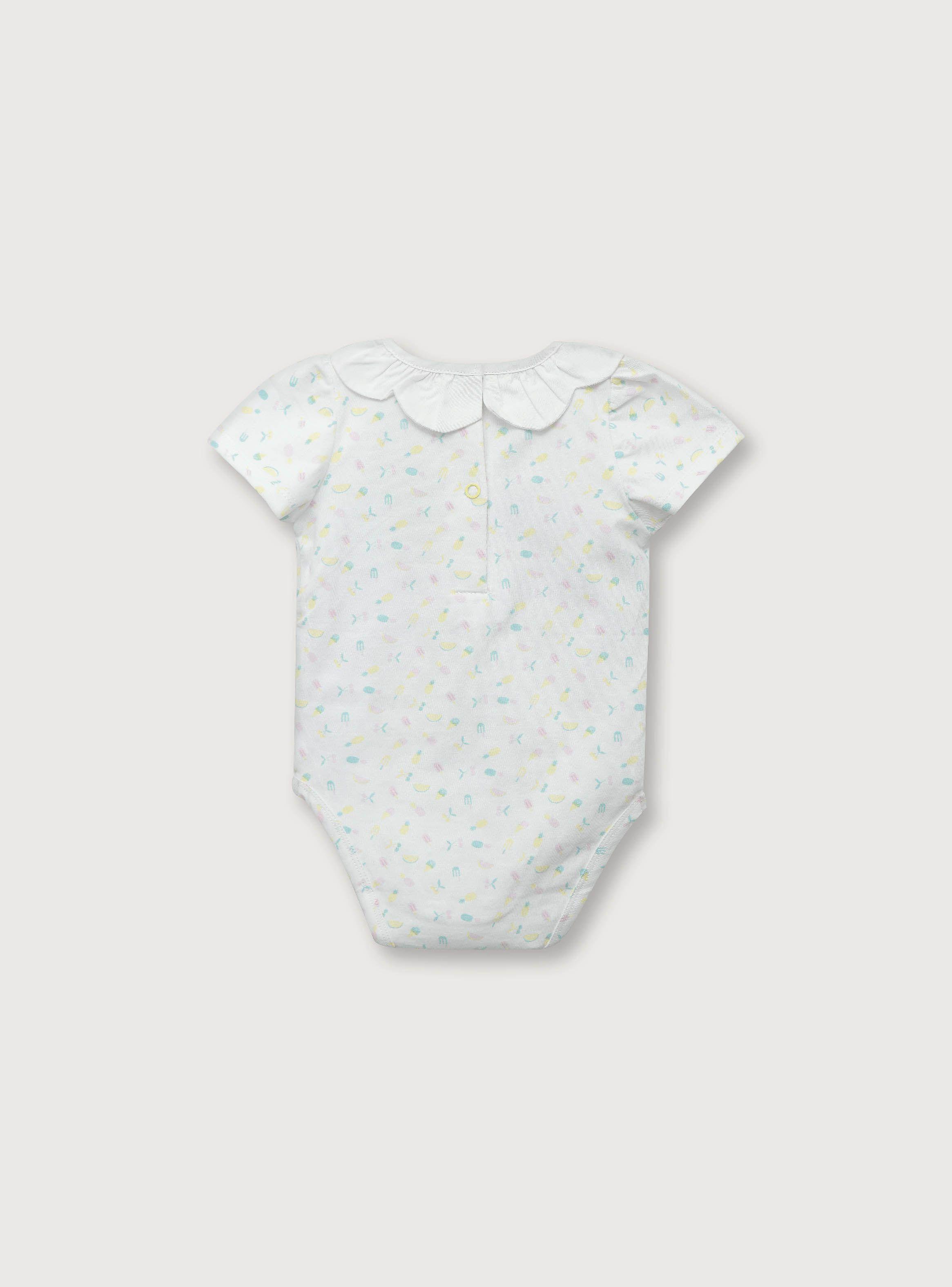 Body de niña manga corta Blanco (recién nacido a 9 meses)-1