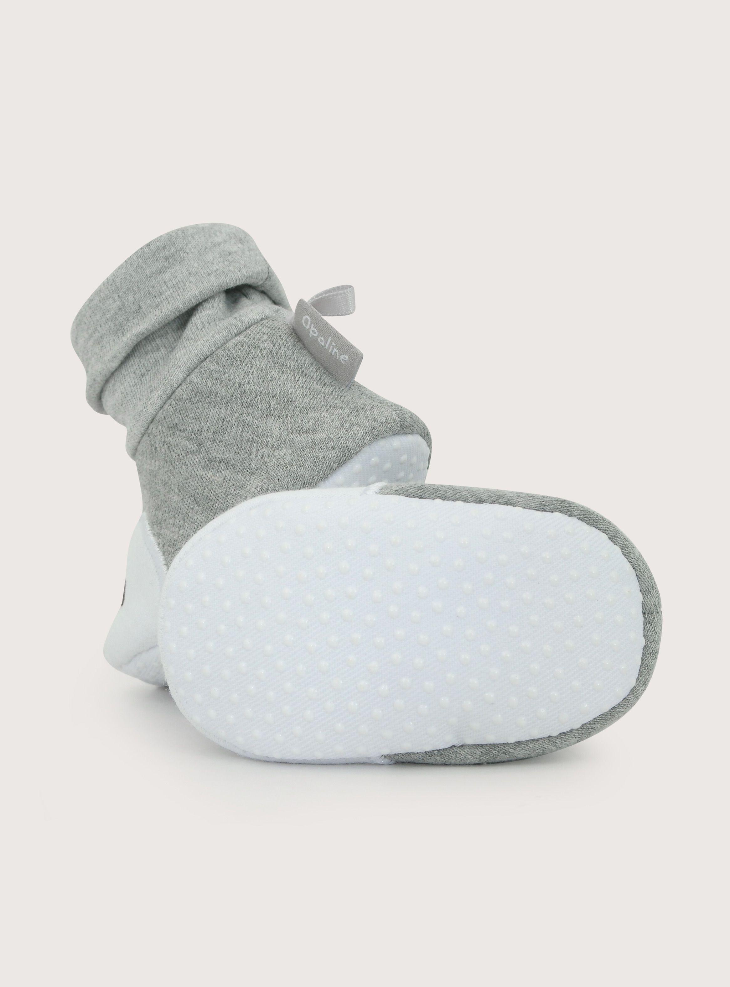 Pantufla Bebe Niño Pingüino Gris-5