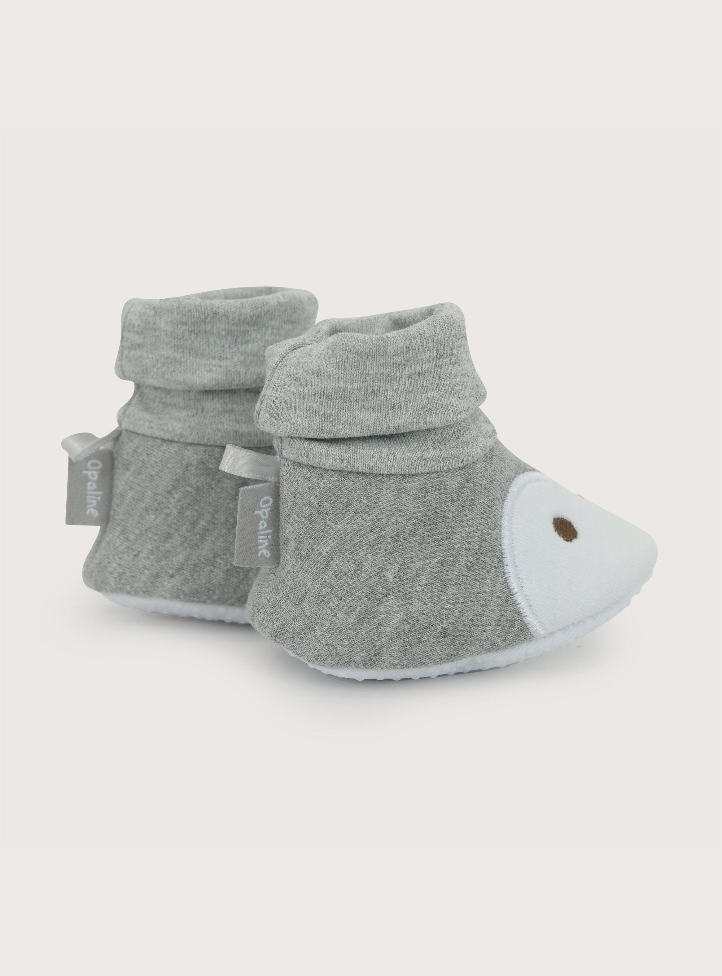 Pantufla Bebe Niño Pingüino Gris-8