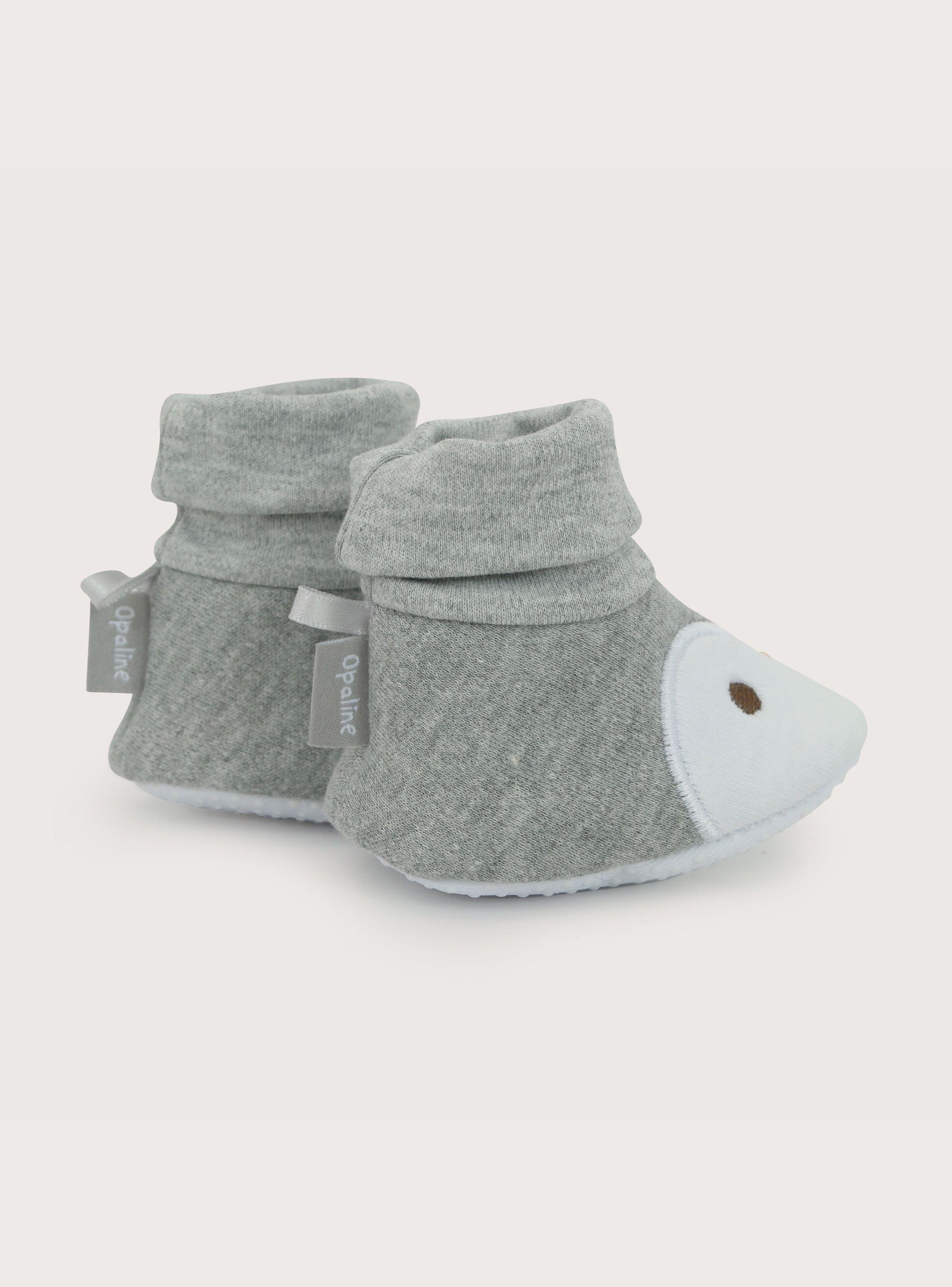 Pantufla Bebe Niño Pingüino Gris-9
