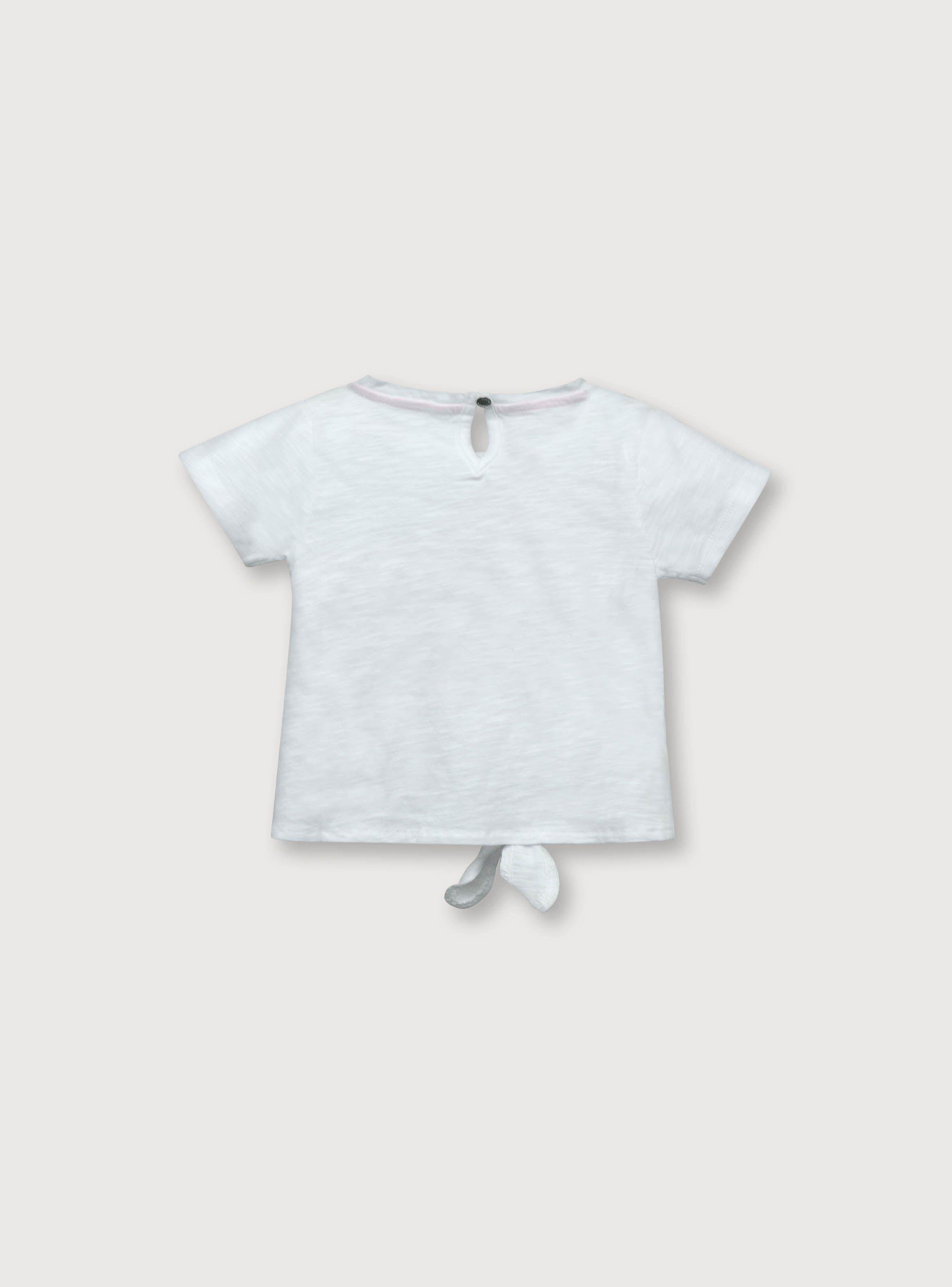 Polera Niña Manga Corta Nudo Blanco (6M A 4A) Opaline-1