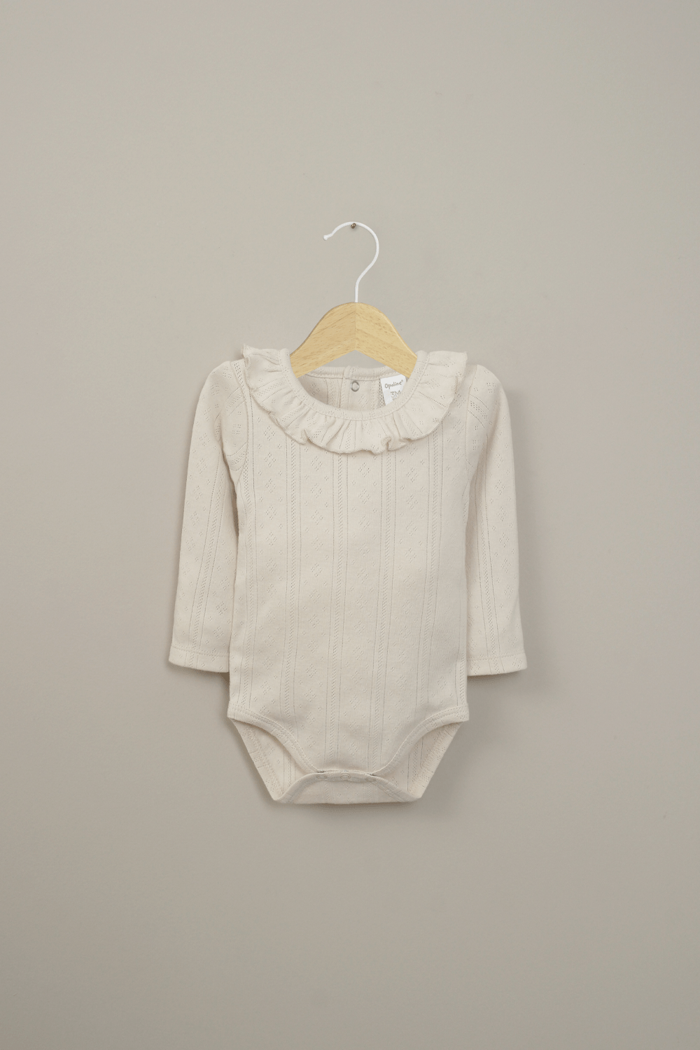 Body acanalado crema de bebé niña-0