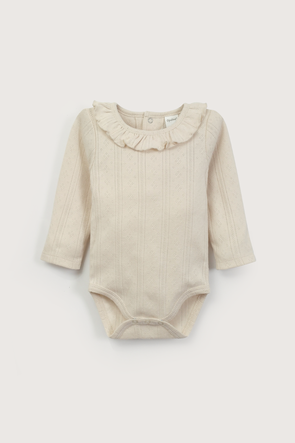 Body acanalado crema de bebé niña-1