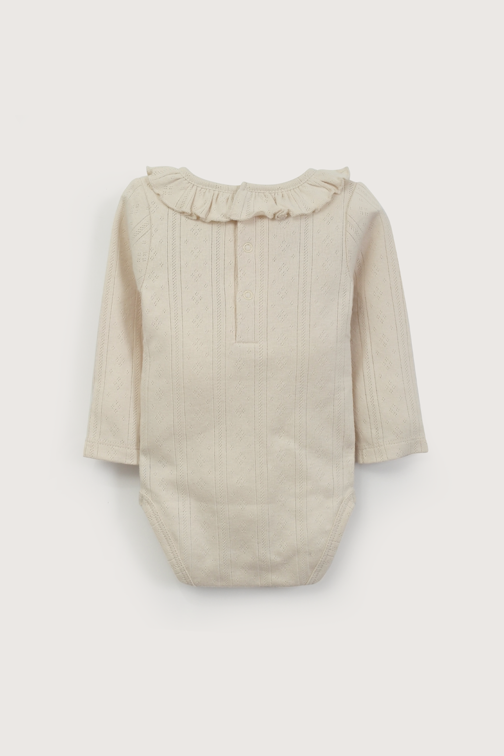 Body acanalado crema de bebé niña-2
