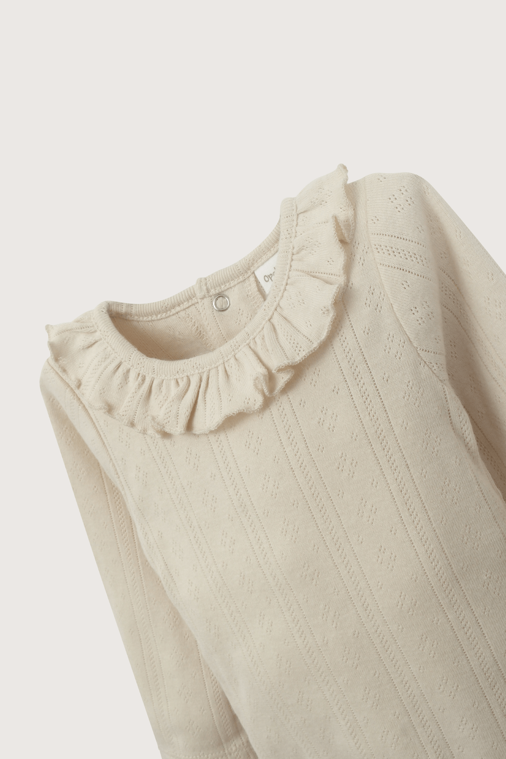 Body acanalado crema de bebé niña-3