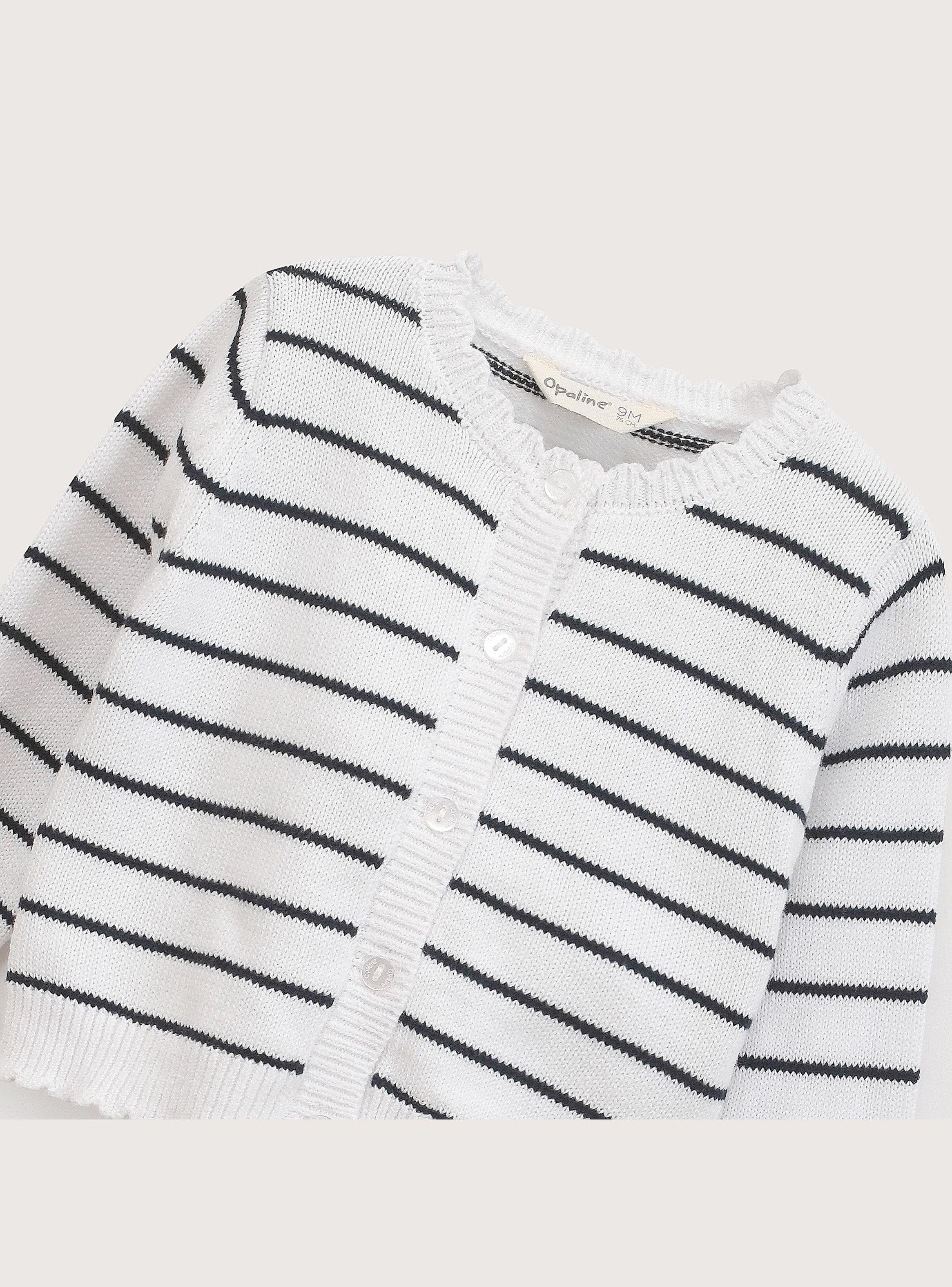Chaleco Infant Niña Líneas Blanco-3