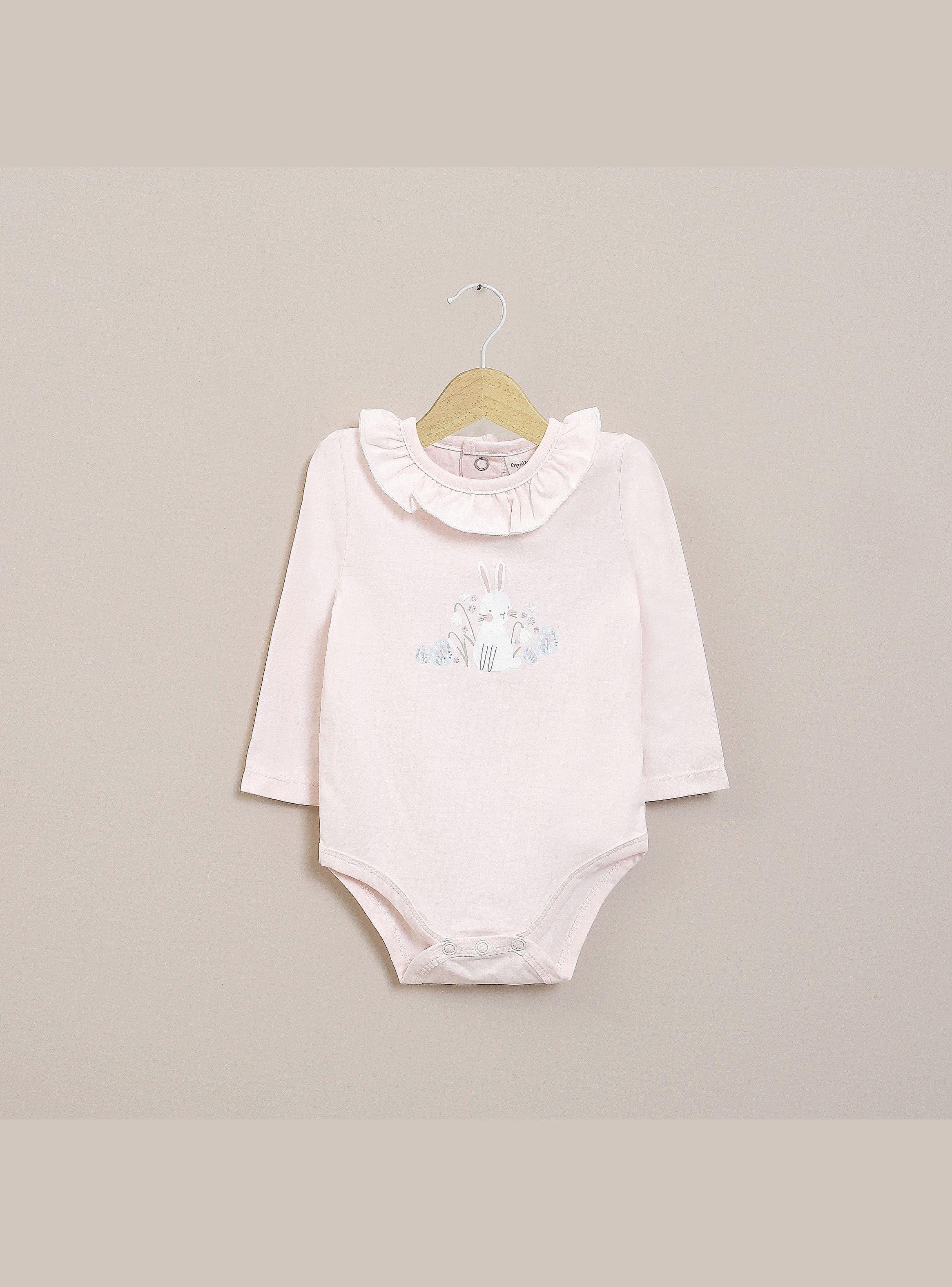 Body Bebe Niña Conejo Rosado-0
