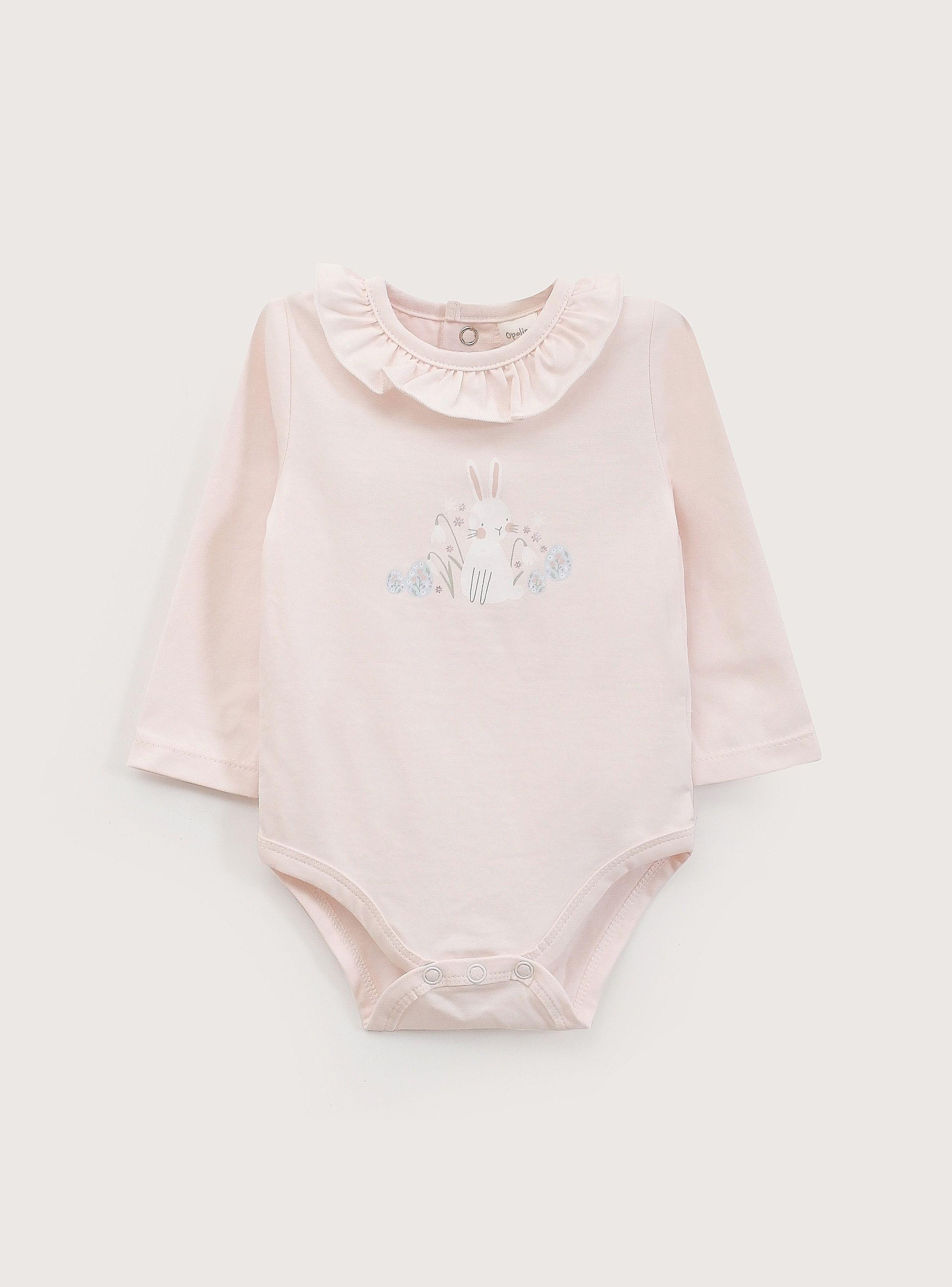 Body Bebe Niña Conejo Rosado-1