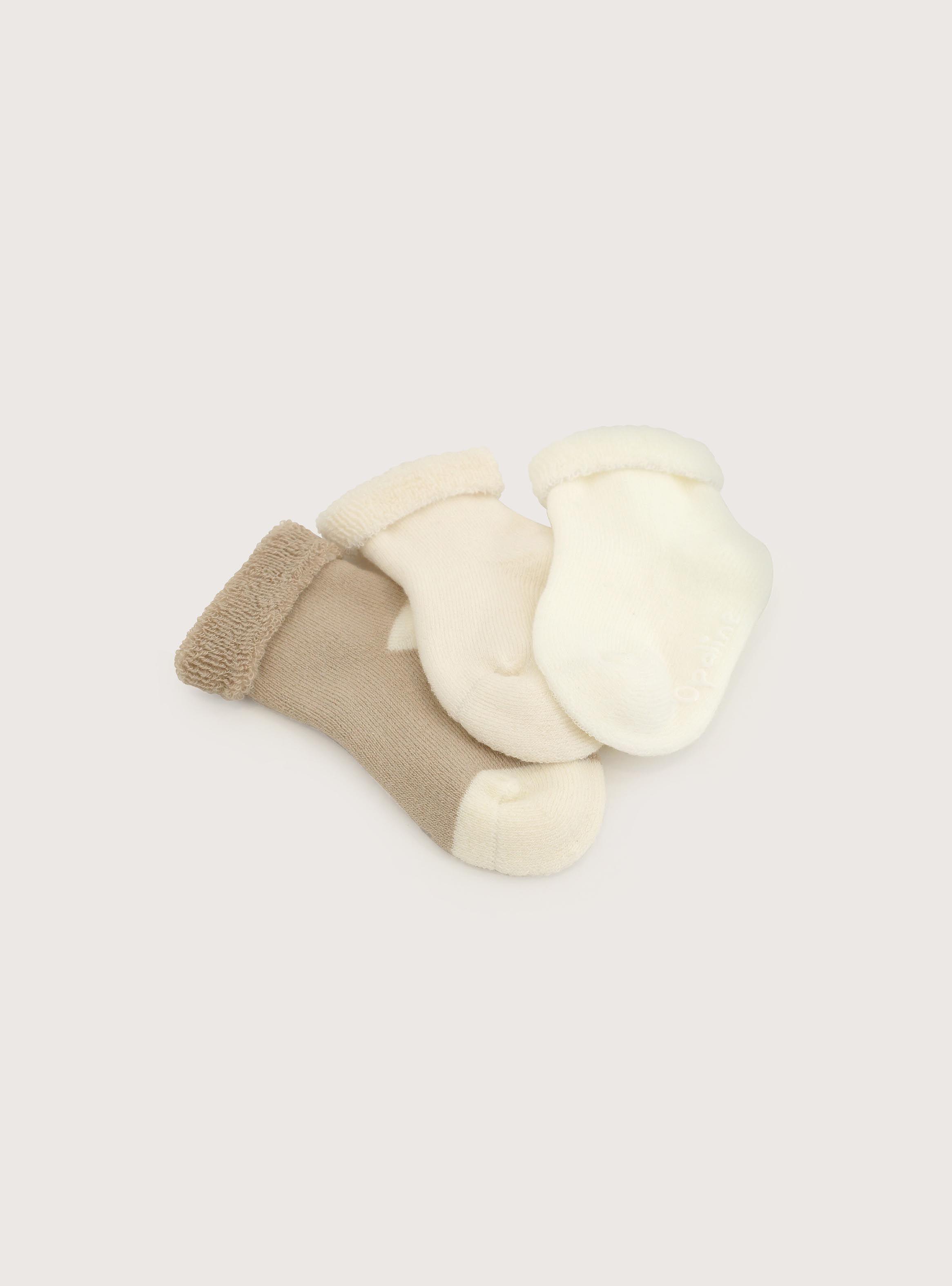 Pack De 3 Calcetines Beige De Bebe Opaline-2