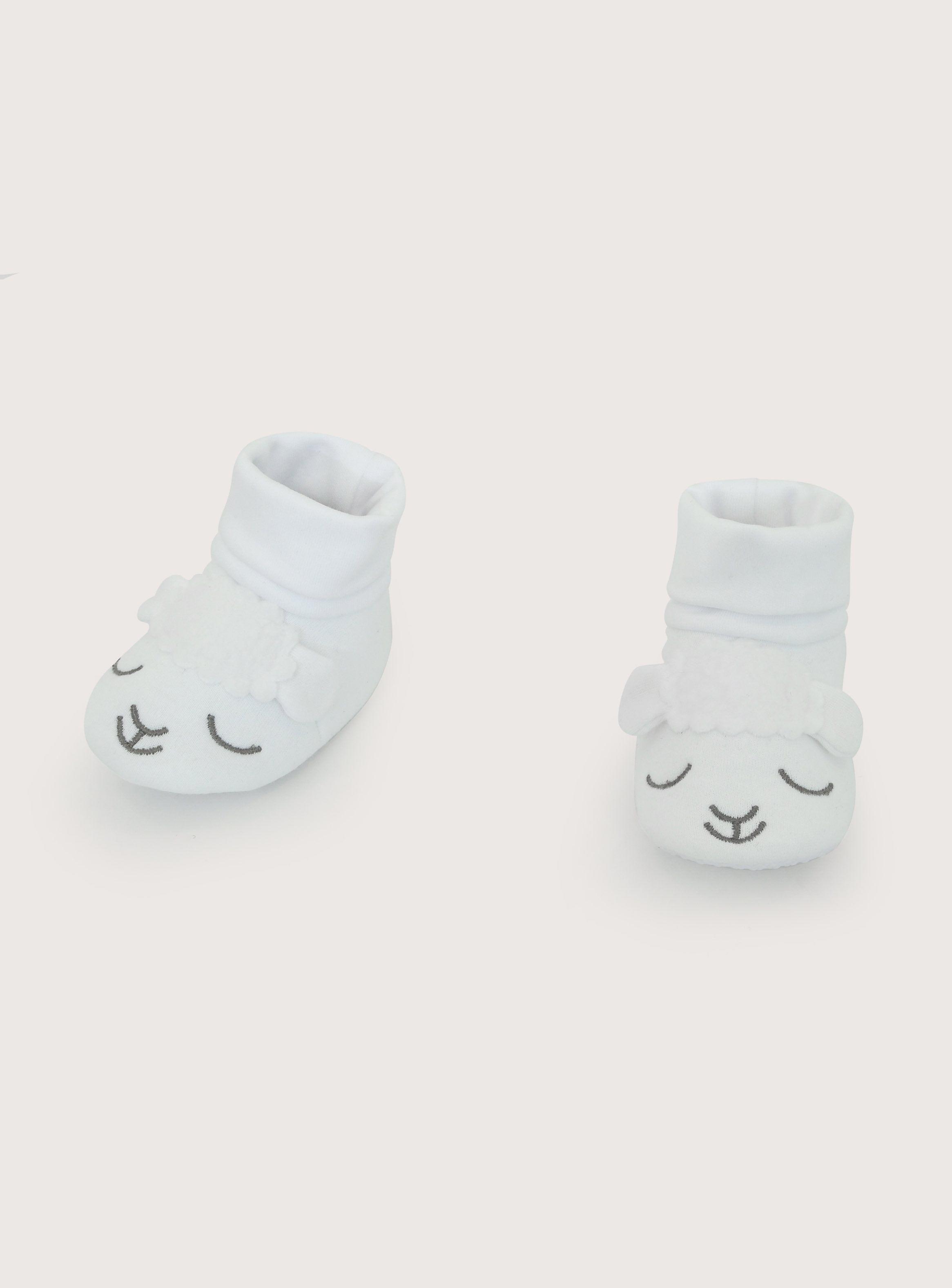 Pantufla Bebe Unisex Oveja Blanco-6