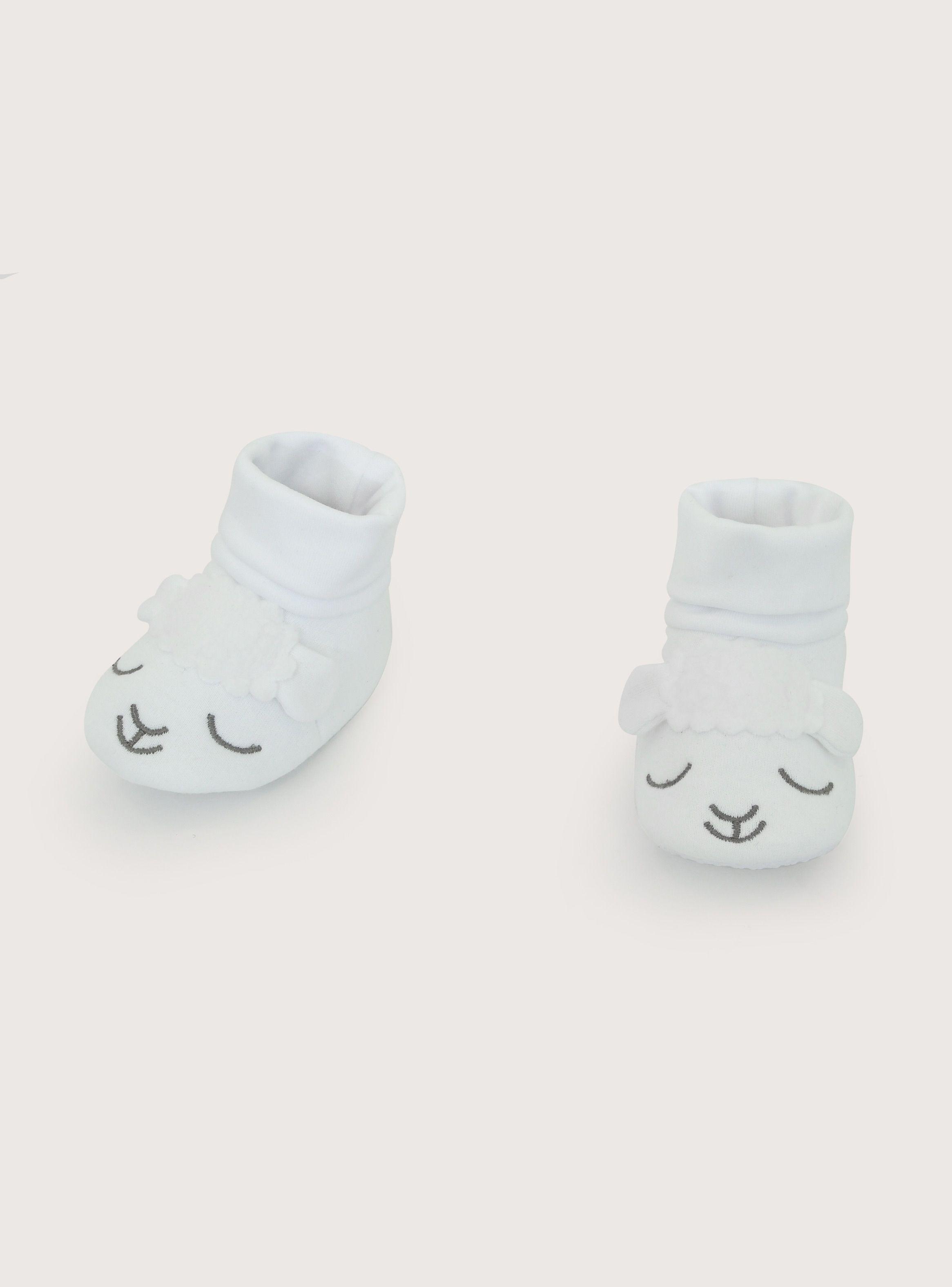 Pantufla Bebe Unisex Oveja Blanco-7