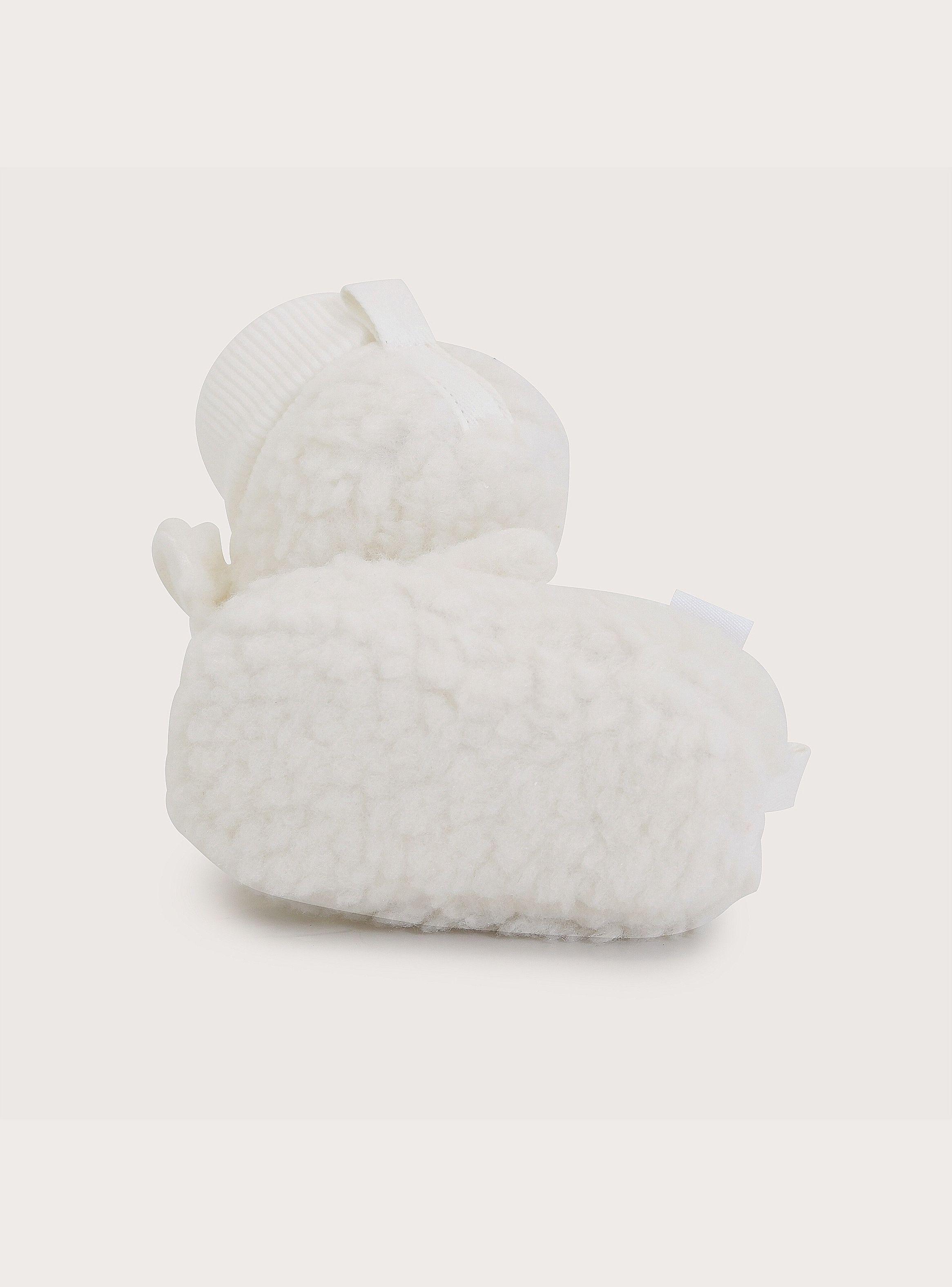 Zapato Tejido Conejo Blanco De Bebé-2