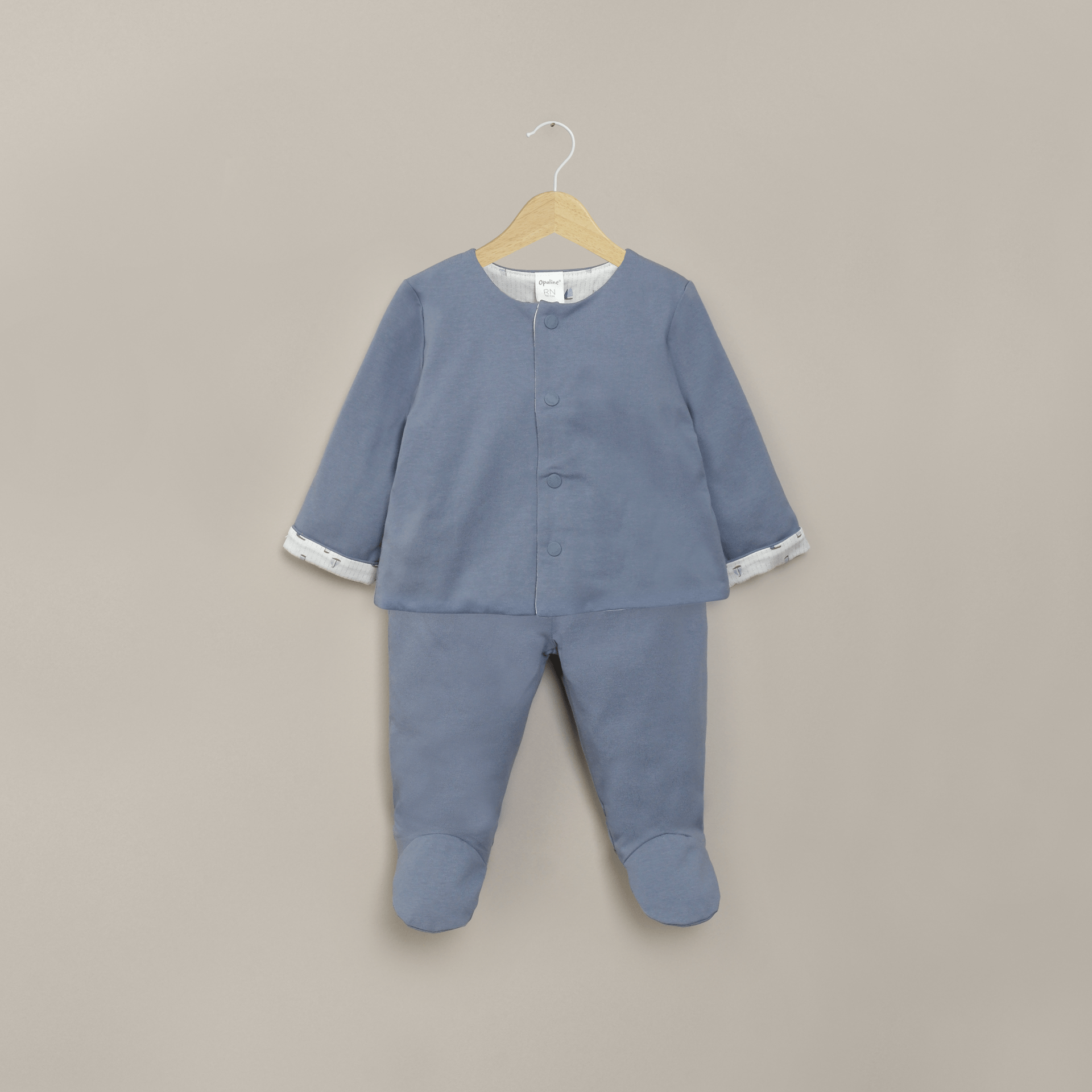 Conjunto polerón y pantalón azul de bebé niño-0