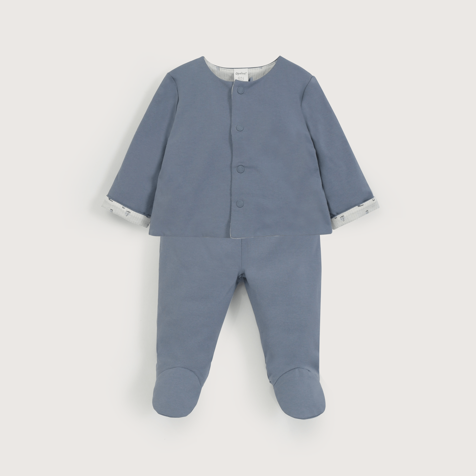 Conjunto polerón y pantalón azul de bebé niño-1